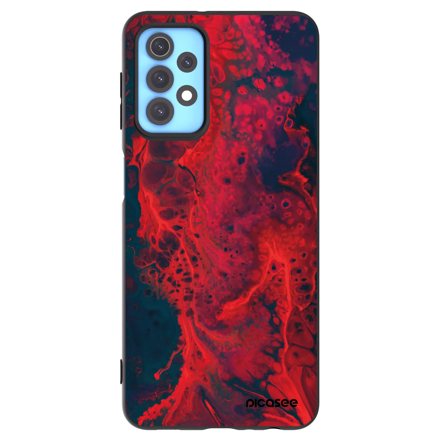 Picasee silikonowe czarne etui na Samsung Galaxy A32 4G SM-A325F - Organic red