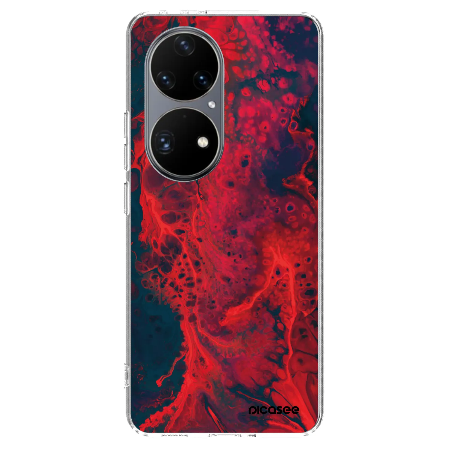 Picasee silikonowe przeźroczyste etui na Huawei P50 - Organic red