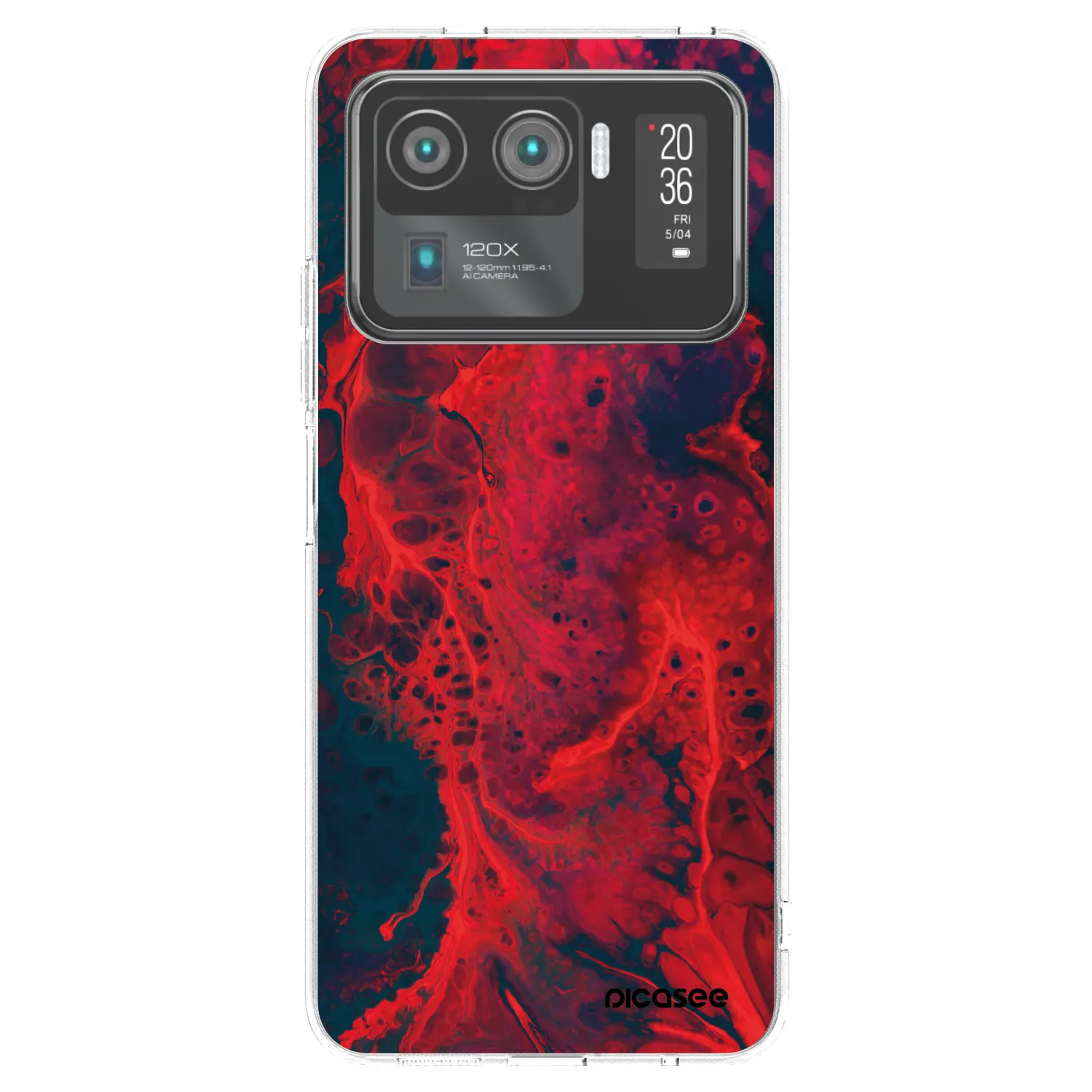 Picasee silikonowe przeźroczyste etui na Xiaomi Mi 11 Ultra - Organic red