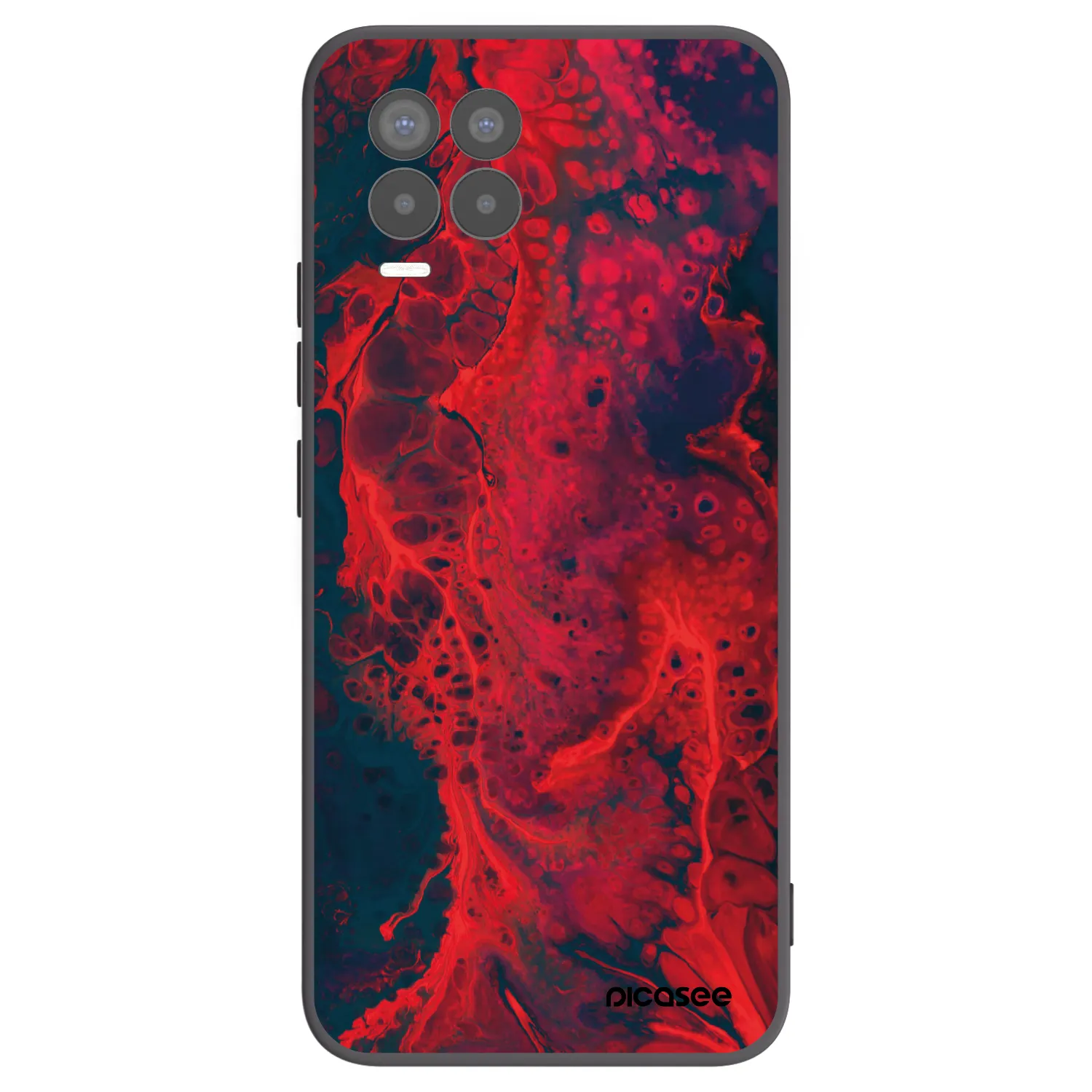 Picasee silikonowe czarne etui na Realme 8 4G - Organic red