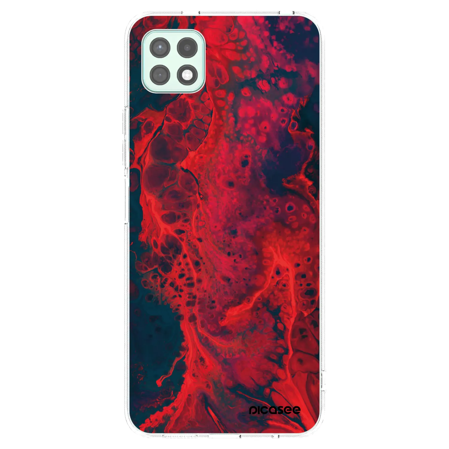 Picasee silikonowe przeźroczyste etui na Samsung Galaxy A22 A226B 5G - Organic red