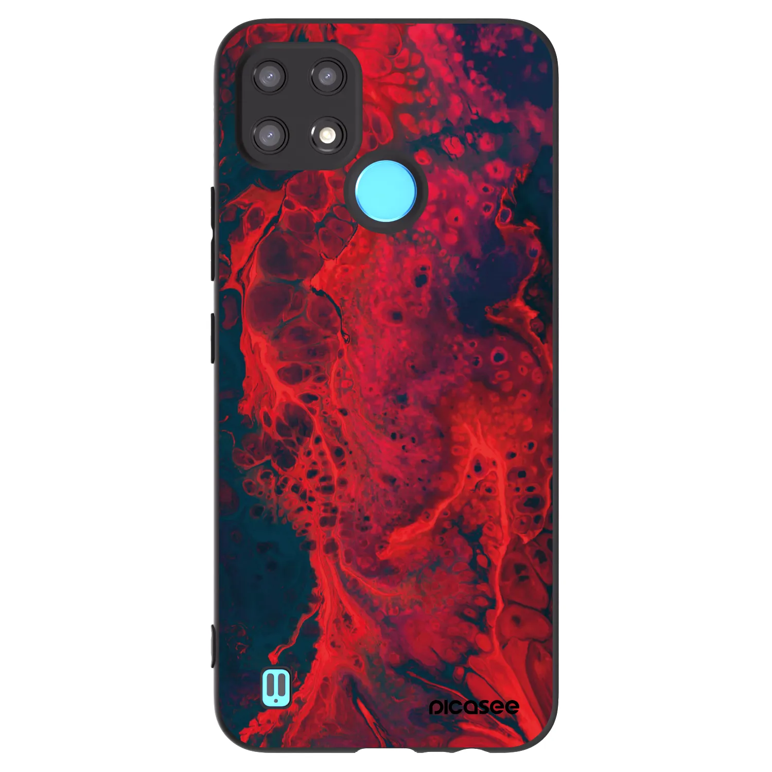 Picasee silikonowe czarne etui na Realme C21 - Organic red