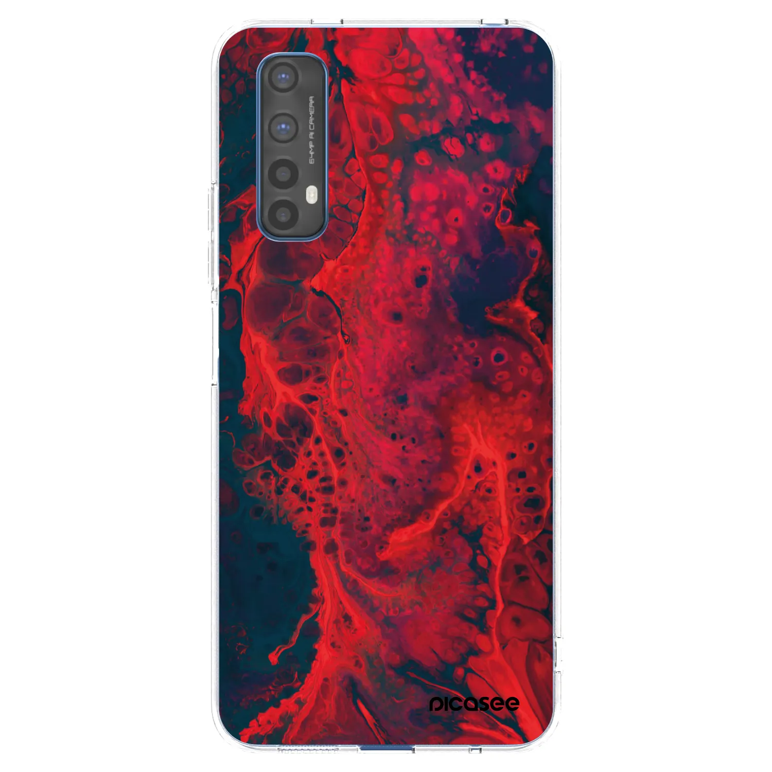 Picasee silikonowe przeźroczyste etui na Realme 7 - Organic red