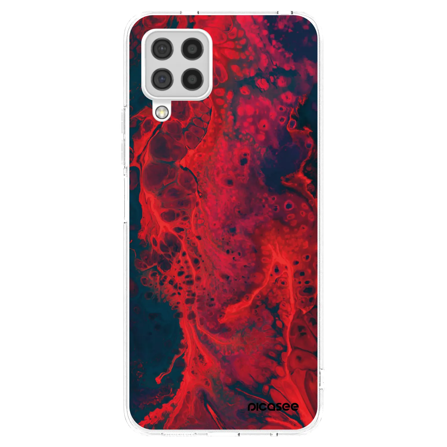 Picasee silikonowe przeźroczyste etui na Samsung Galaxy A22 A225F 4G - Organic red