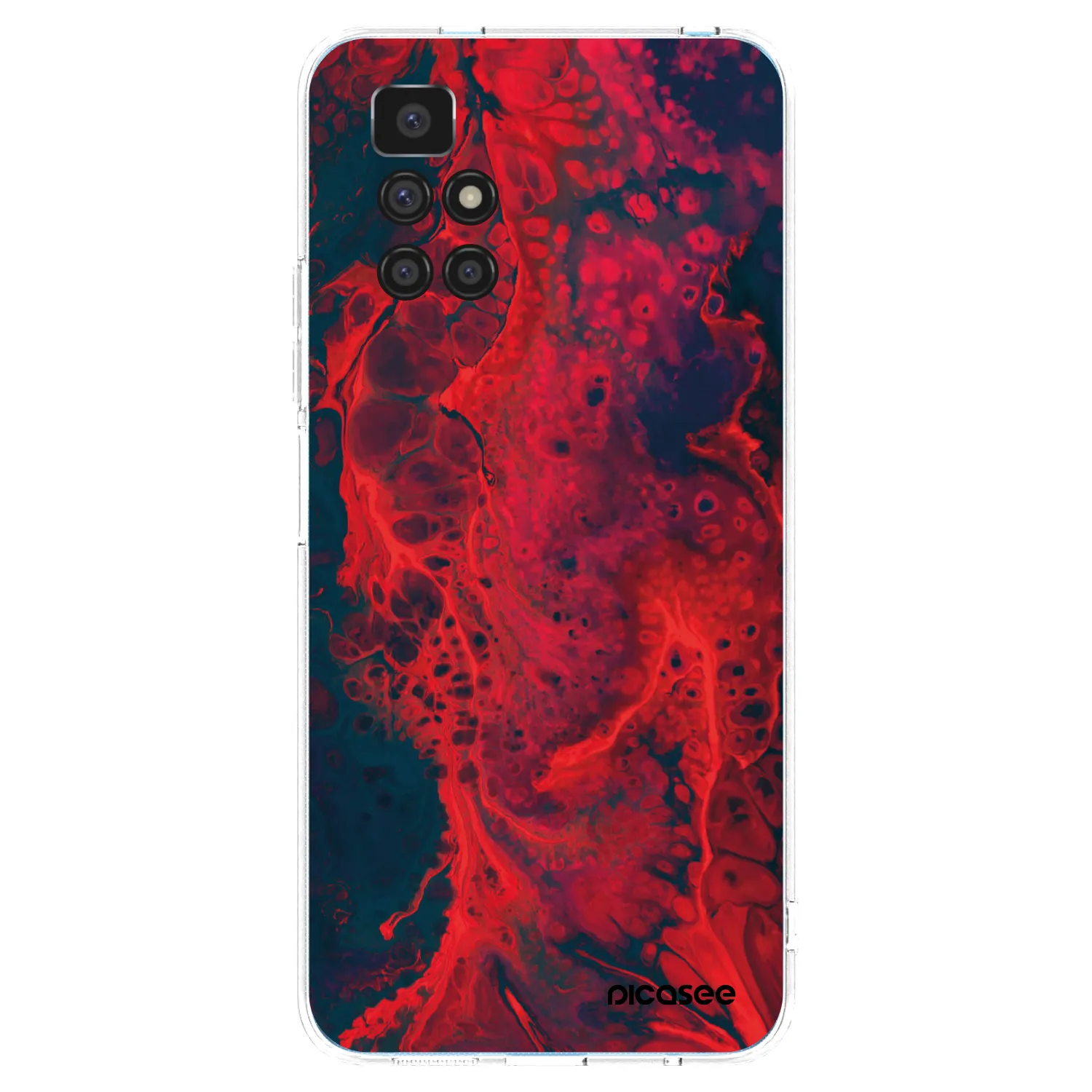 Picasee silikonowe przeźroczyste etui na Xiaomi Redmi 10 - Organic red