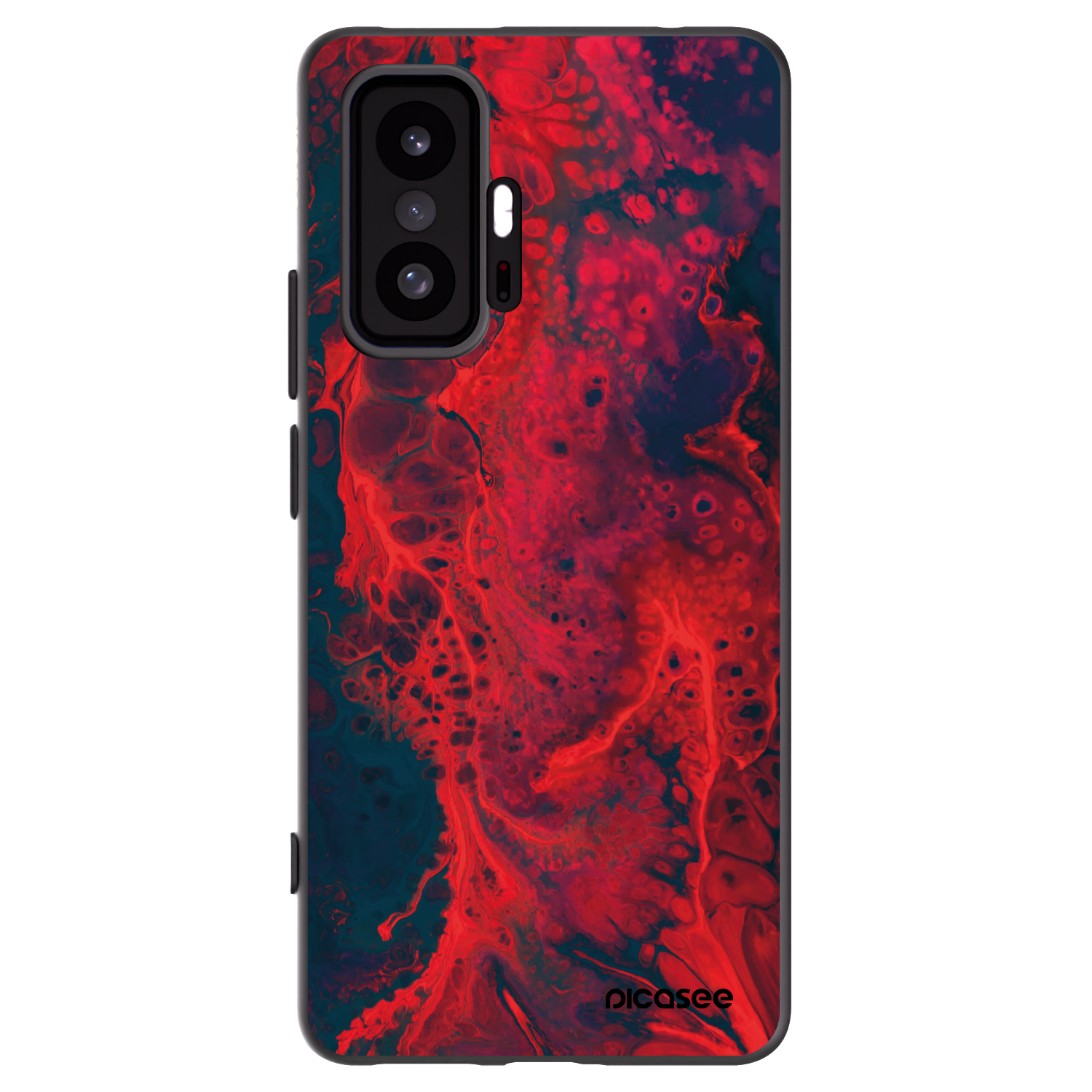 Picasee silikonowe czarne etui na Xiaomi 11T - Organic red