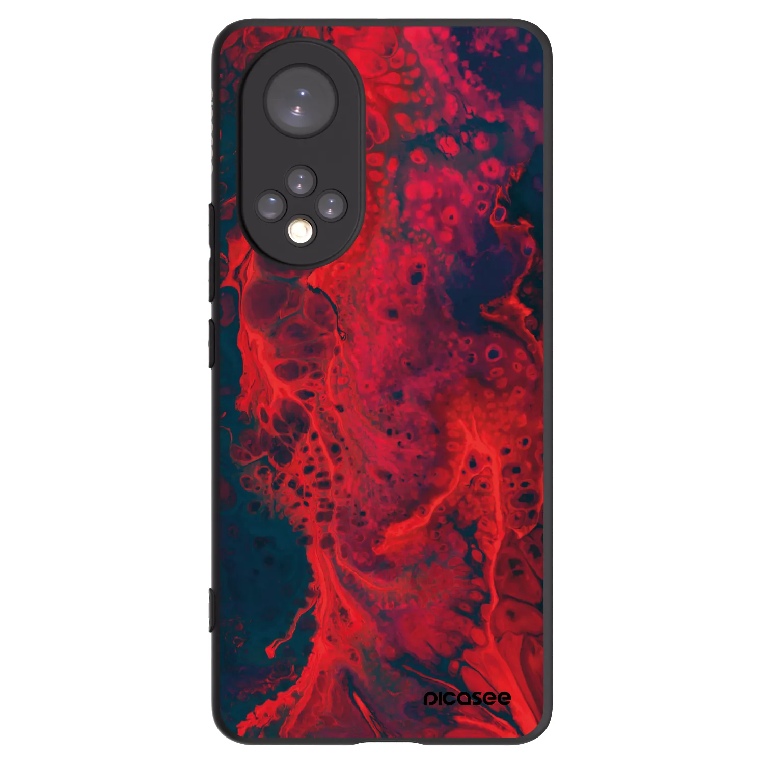 Picasee silikonowe czarne etui na Honor 50 5G - Organic red