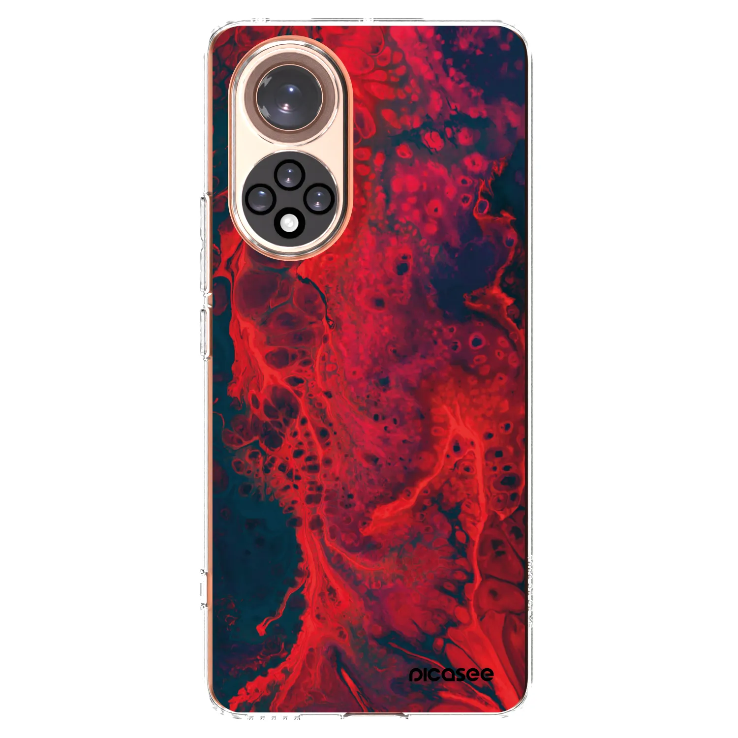 Picasee silikonowe przeźroczyste etui na Honor 50 5G - Organic red