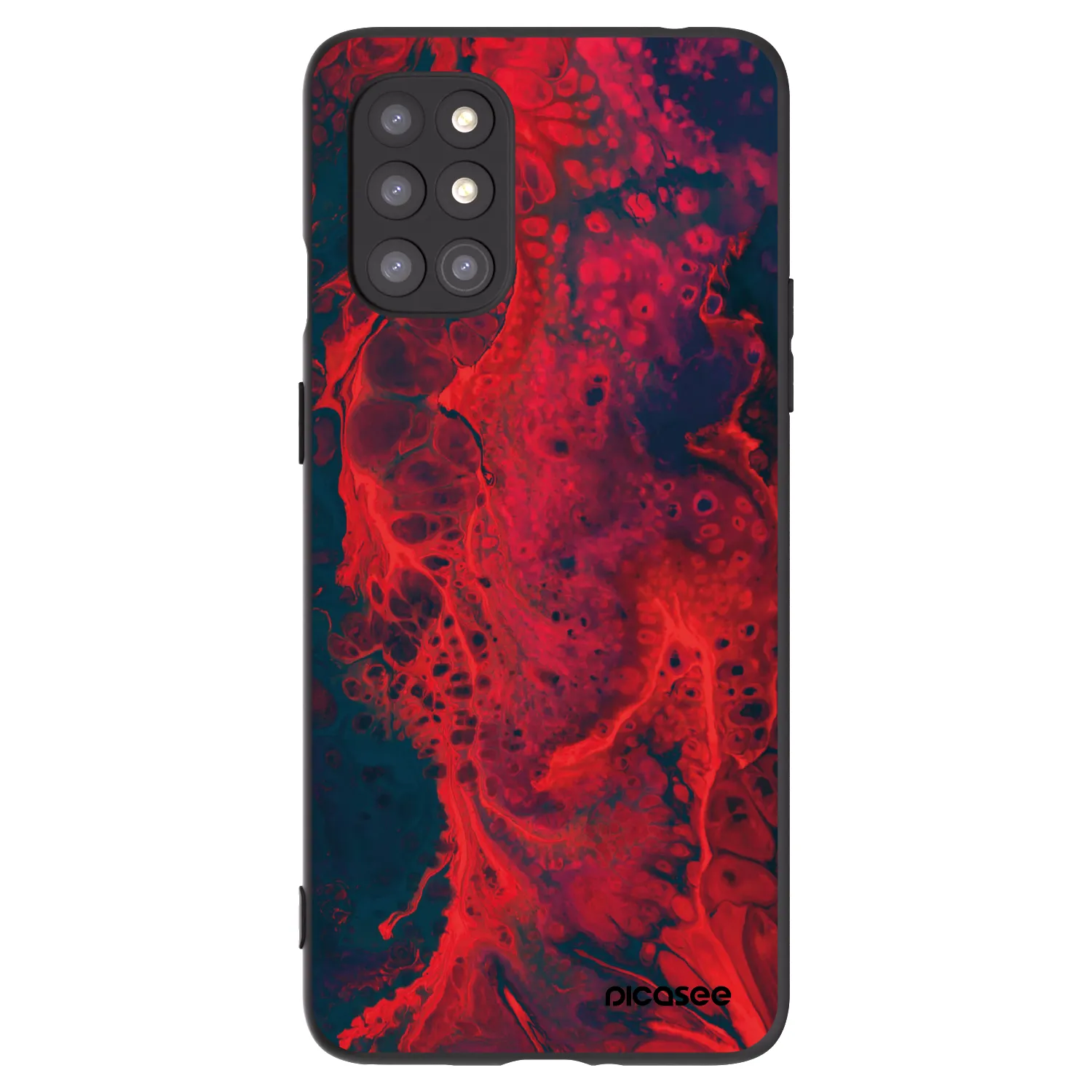 Picasee silikonowe czarne etui na OnePlus 8T - Organic red
