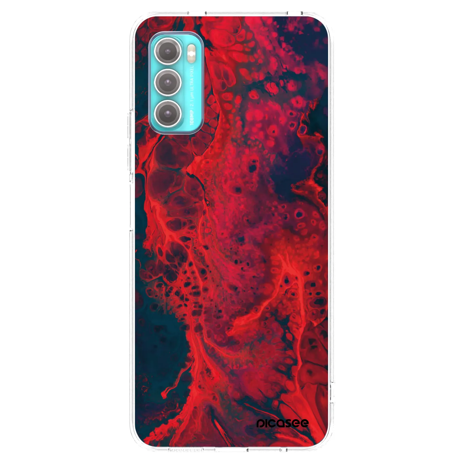 Picasee silikonowe przeźroczyste etui na Motorola Moto G60 - Organic red