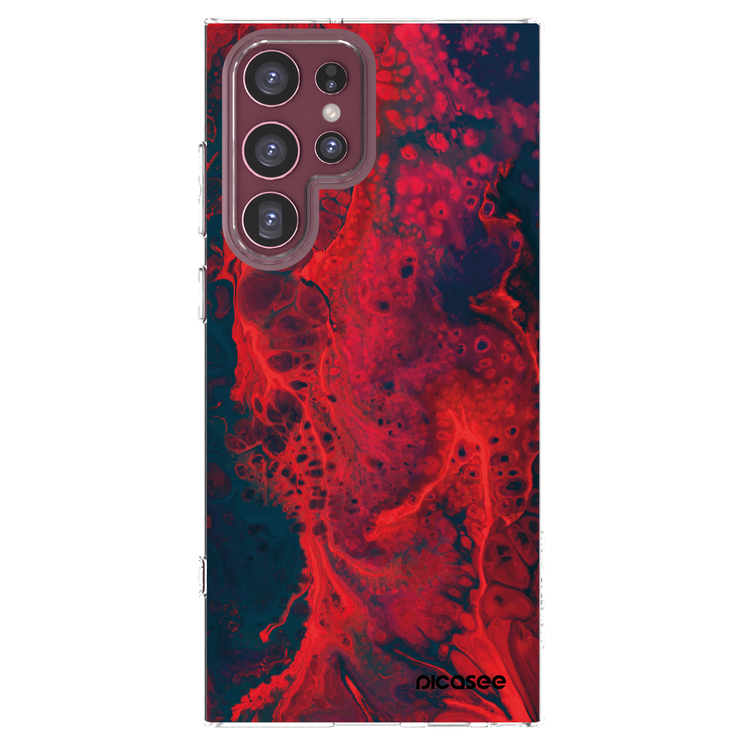 Picasee silikonowe przeźroczyste etui na Samsung Galaxy S22 Ultra 5G - Organic red