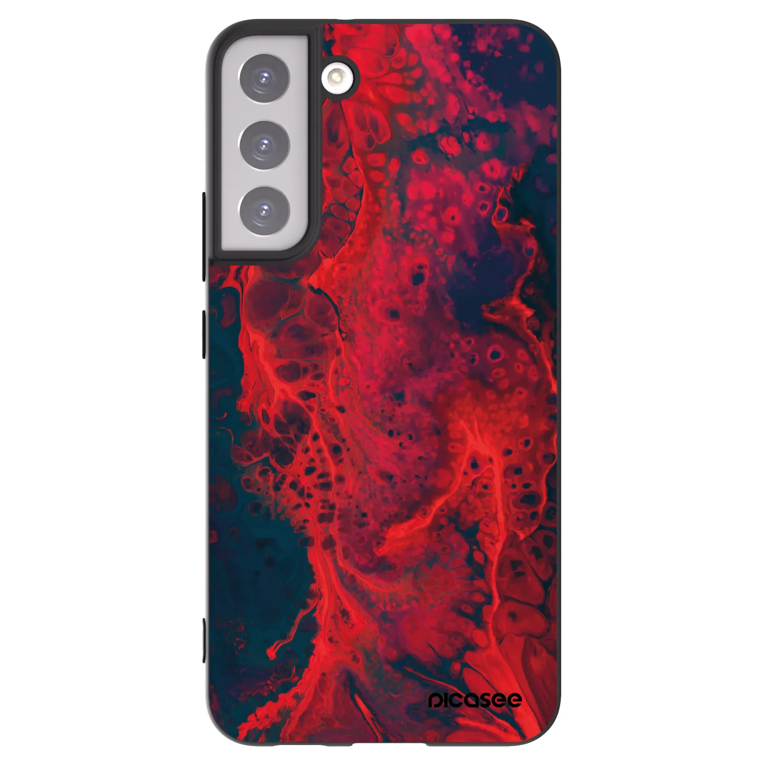 Picasee silikonowe czarne etui na Samsung Galaxy S22+ 5G - Organic red