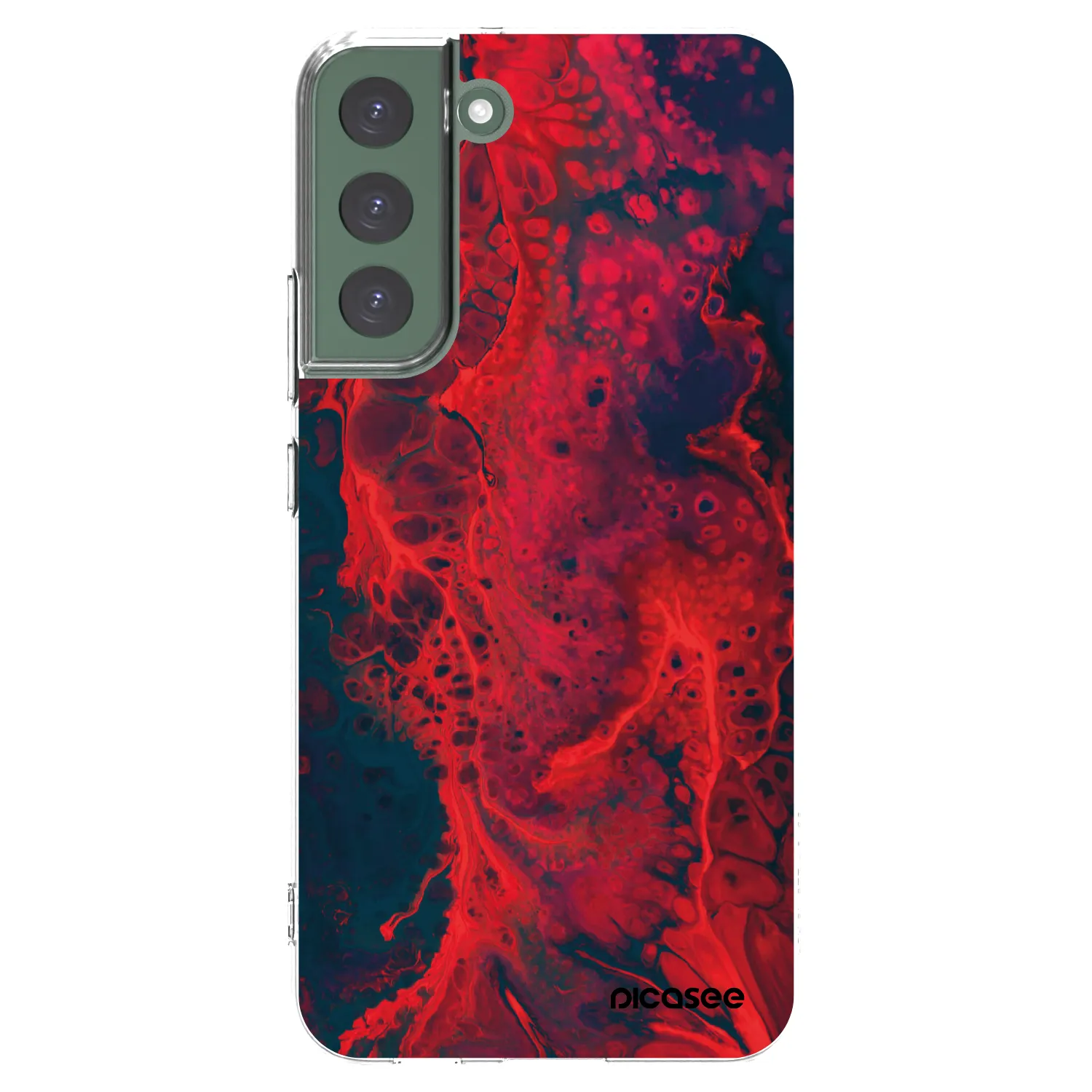 Picasee silikonowe przeźroczyste etui na Samsung Galaxy S22+ 5G - Organic red