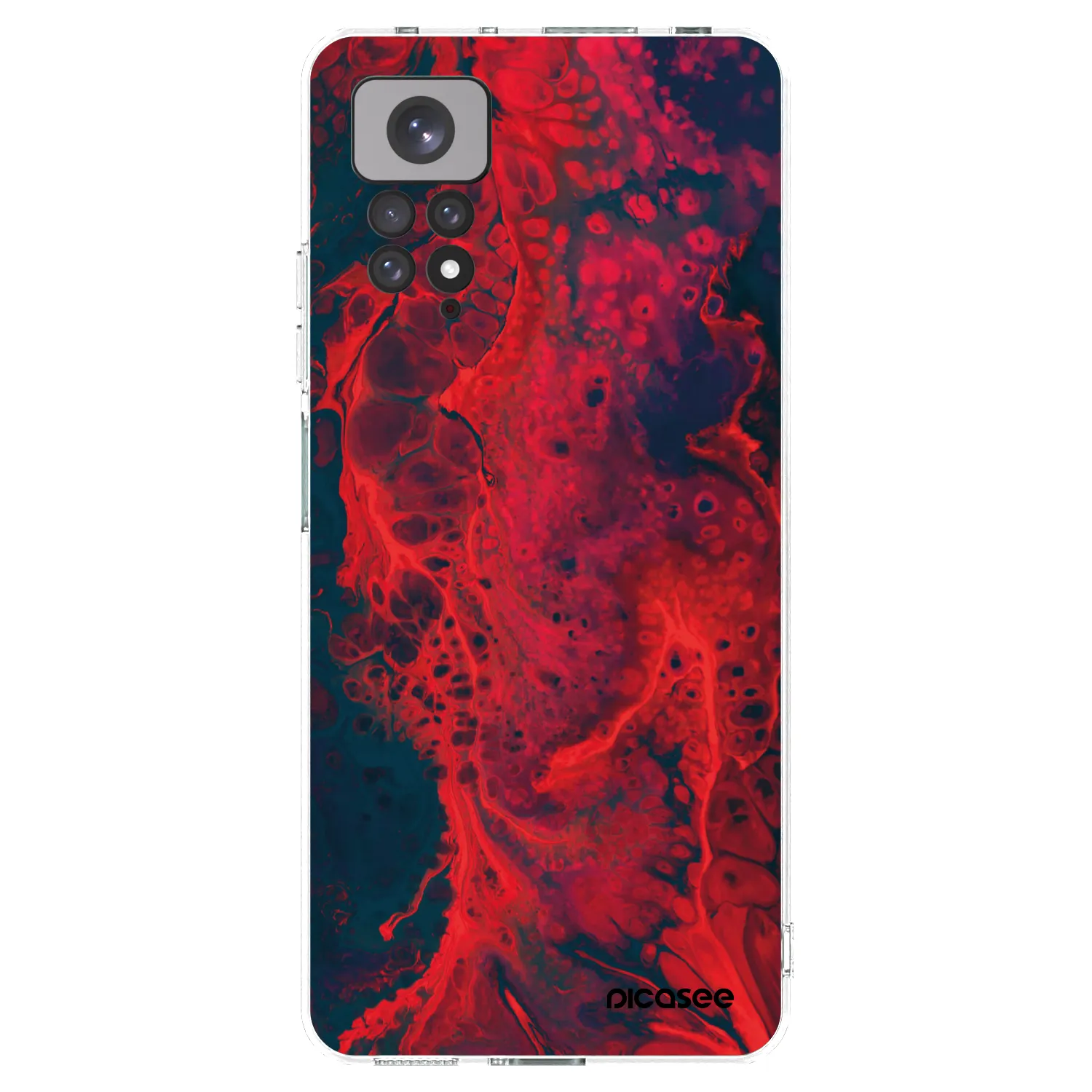 Picasee silikonowe przeźroczyste etui na Xiaomi Redmi Note 11S 4G - Organic red