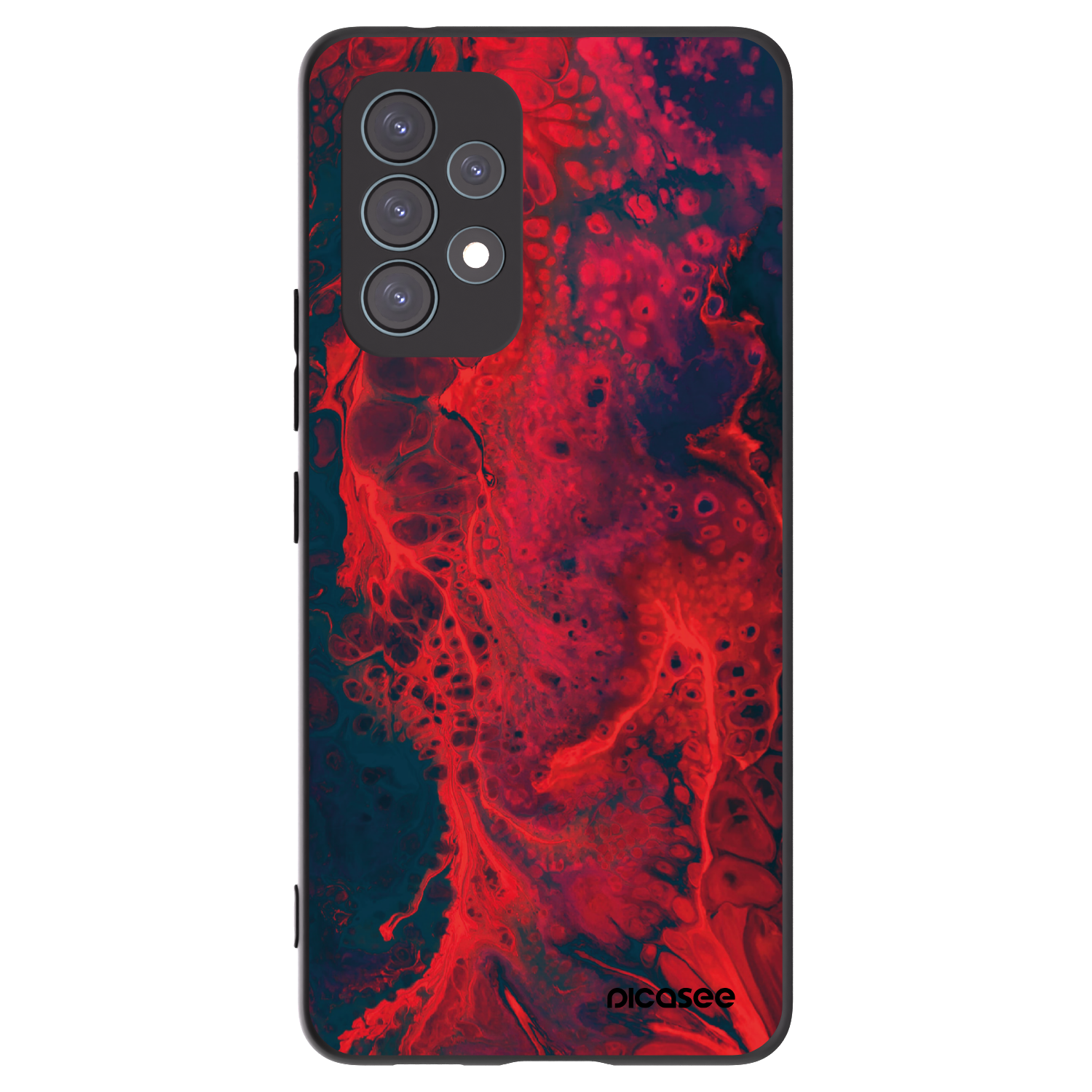 Picasee silikonowe czarne etui na Samsung Galaxy A53 5G A536 - Organic red