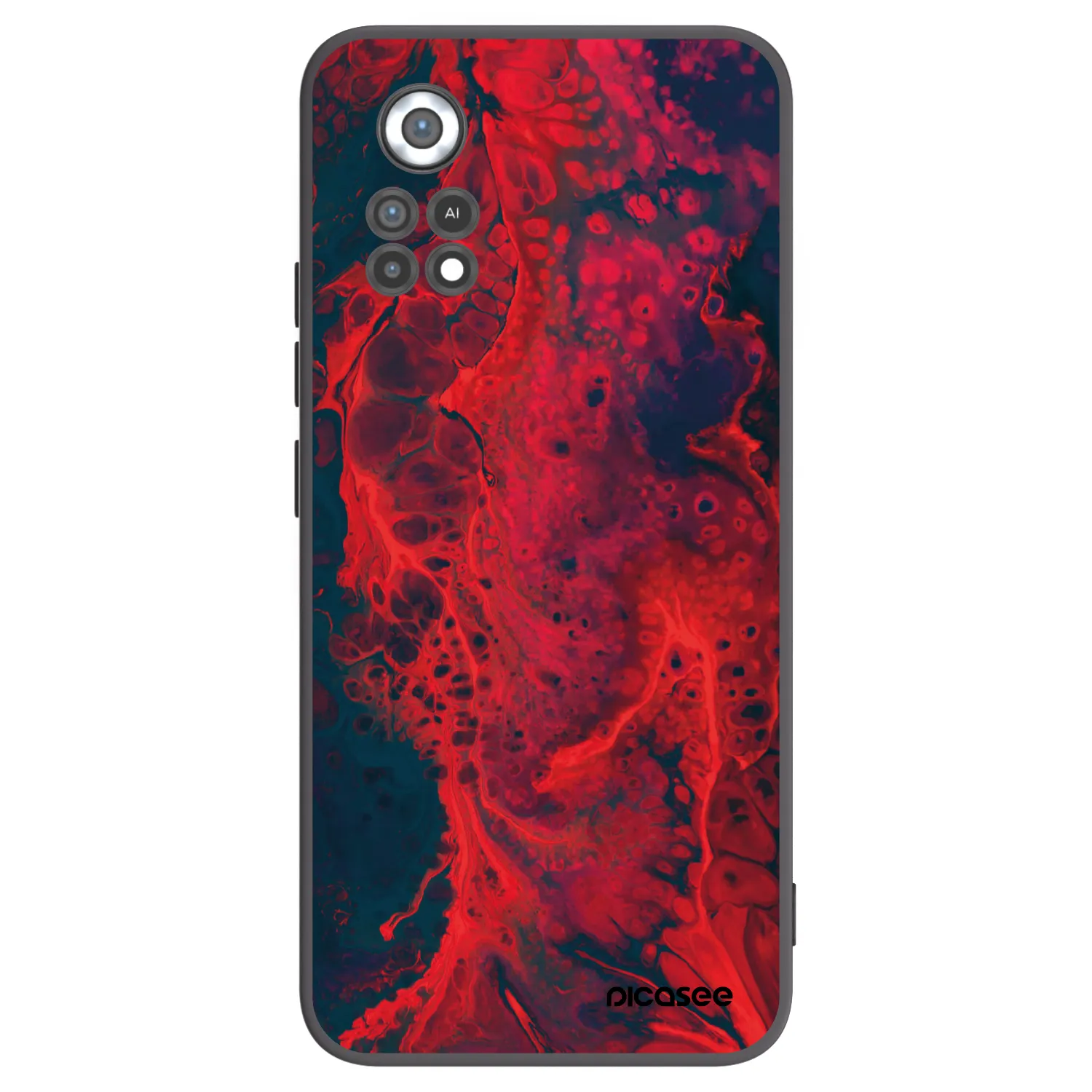Picasee silikonowe czarne etui na Xiaomi Poco X4 Pro 5G - Organic red