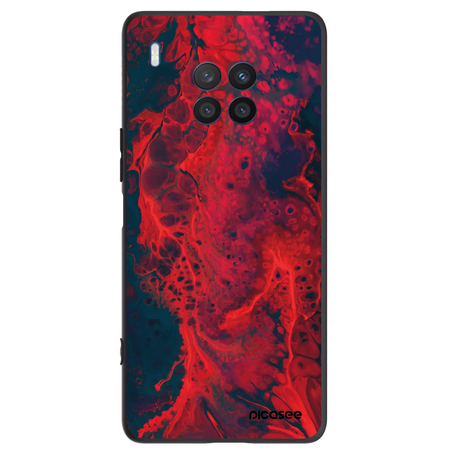 Picasee silikonowe czarne etui na Honor 50 Lite - Organic red