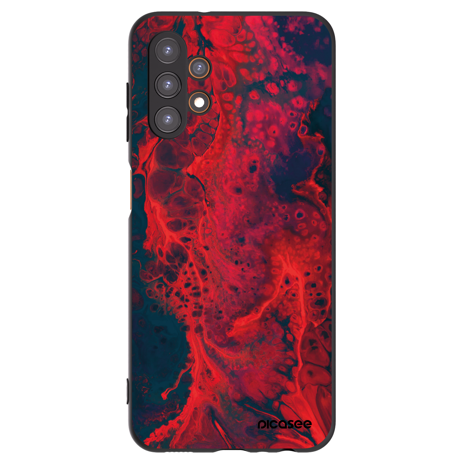 Picasee silikonowe czarne etui na Samsung Galaxy A13 4G A135 - Organic red