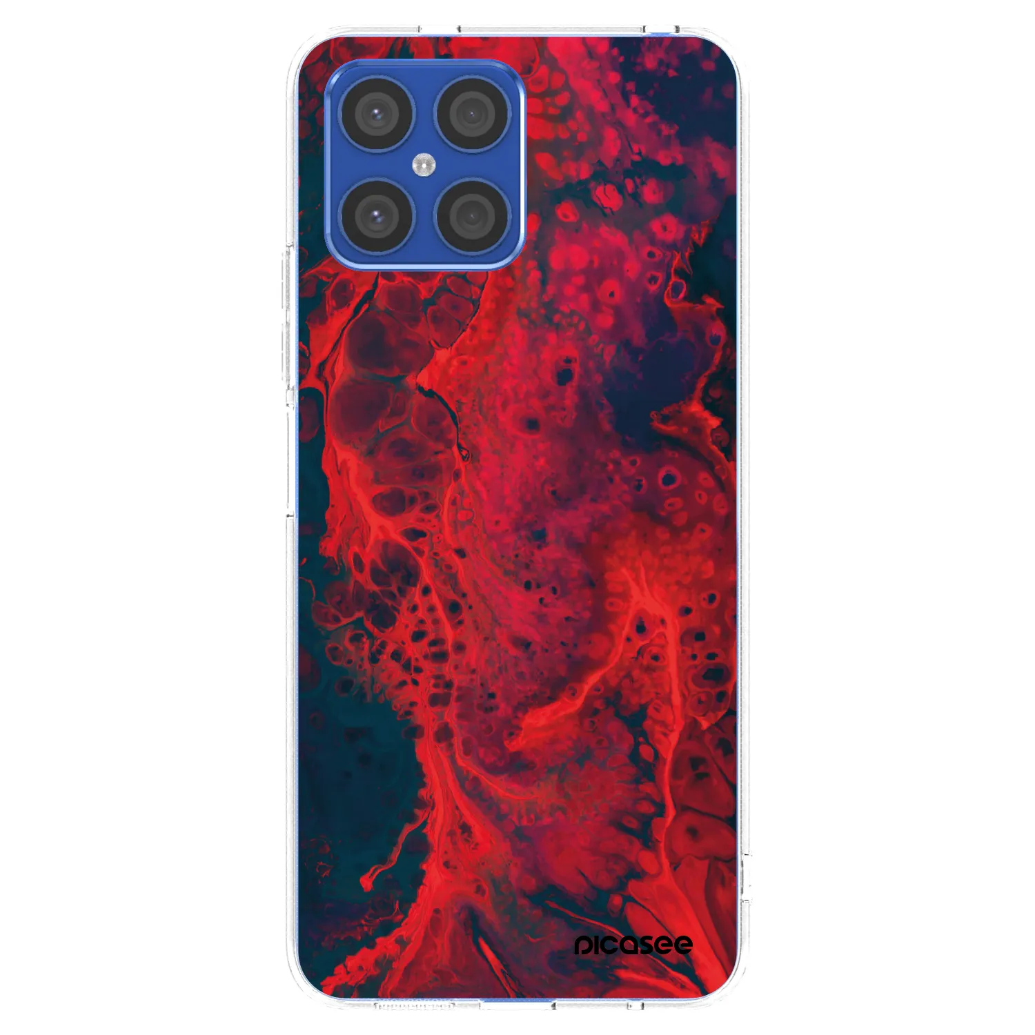 Picasee silikonowe przeźroczyste etui na Honor X8 4G - Organic red