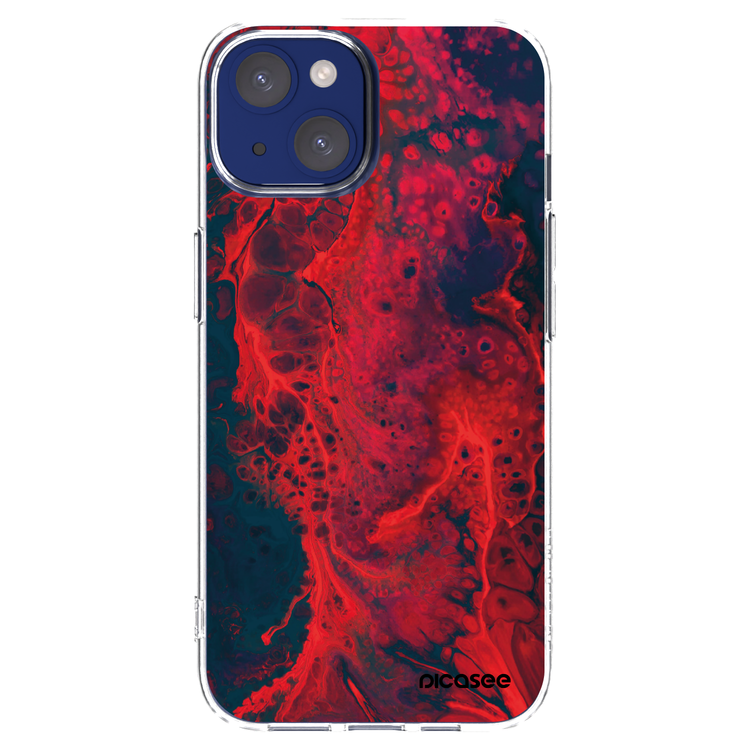 Picasee silikonowe przeźroczyste etui na Apple iPhone 14 - Organic red
