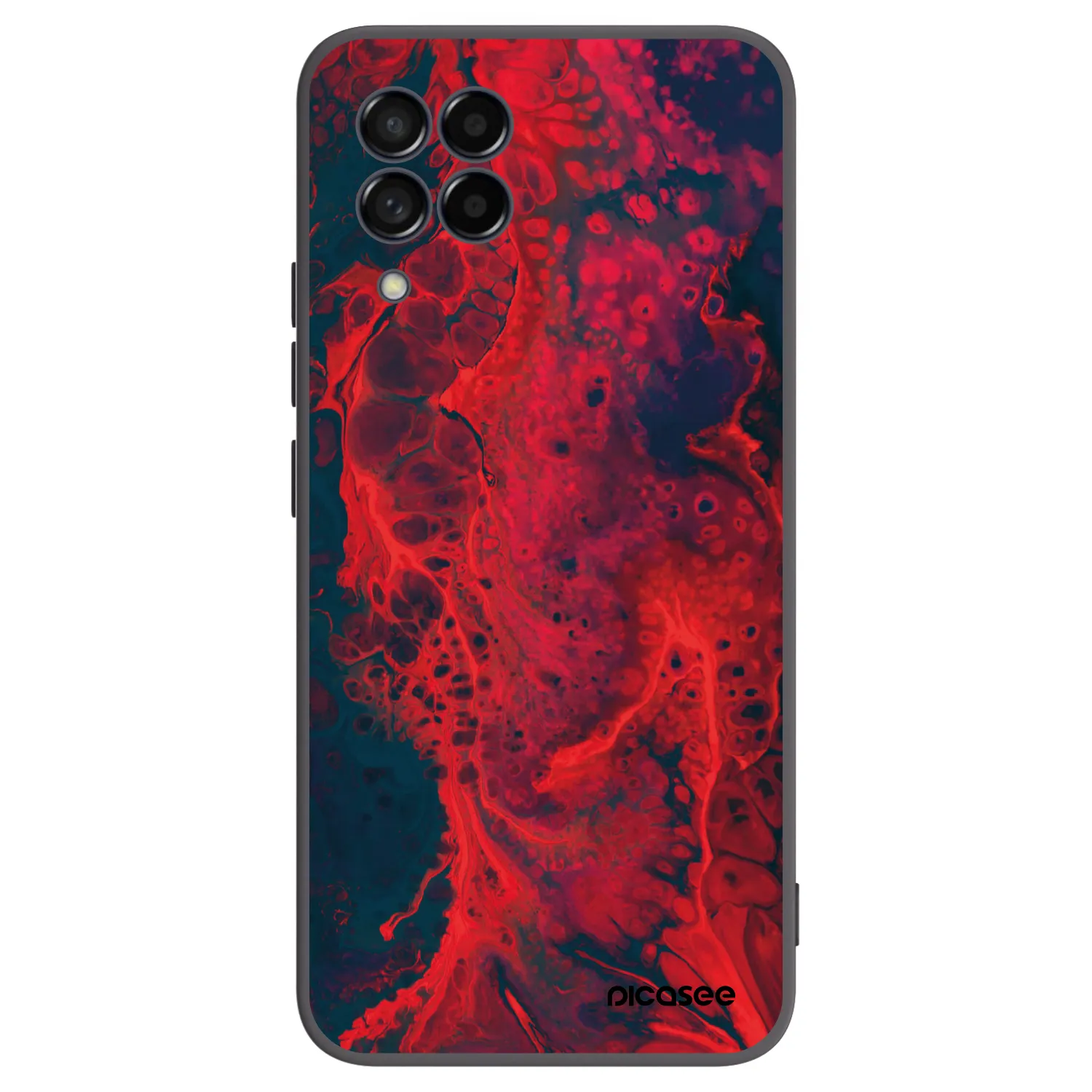 Picasee silikonowe czarne etui na Samsung Galaxy M53 5G - Organic red