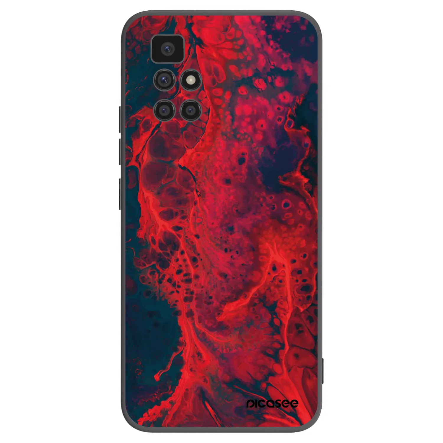 Picasee silikonowe czarne etui na Xiaomi Redmi 10 (2022) - Organic red