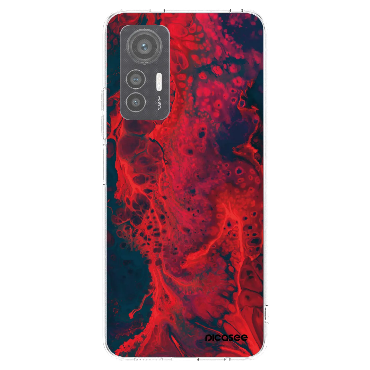 Picasee silikonowe przeźroczyste etui na Xiaomi 12 Lite - Organic red