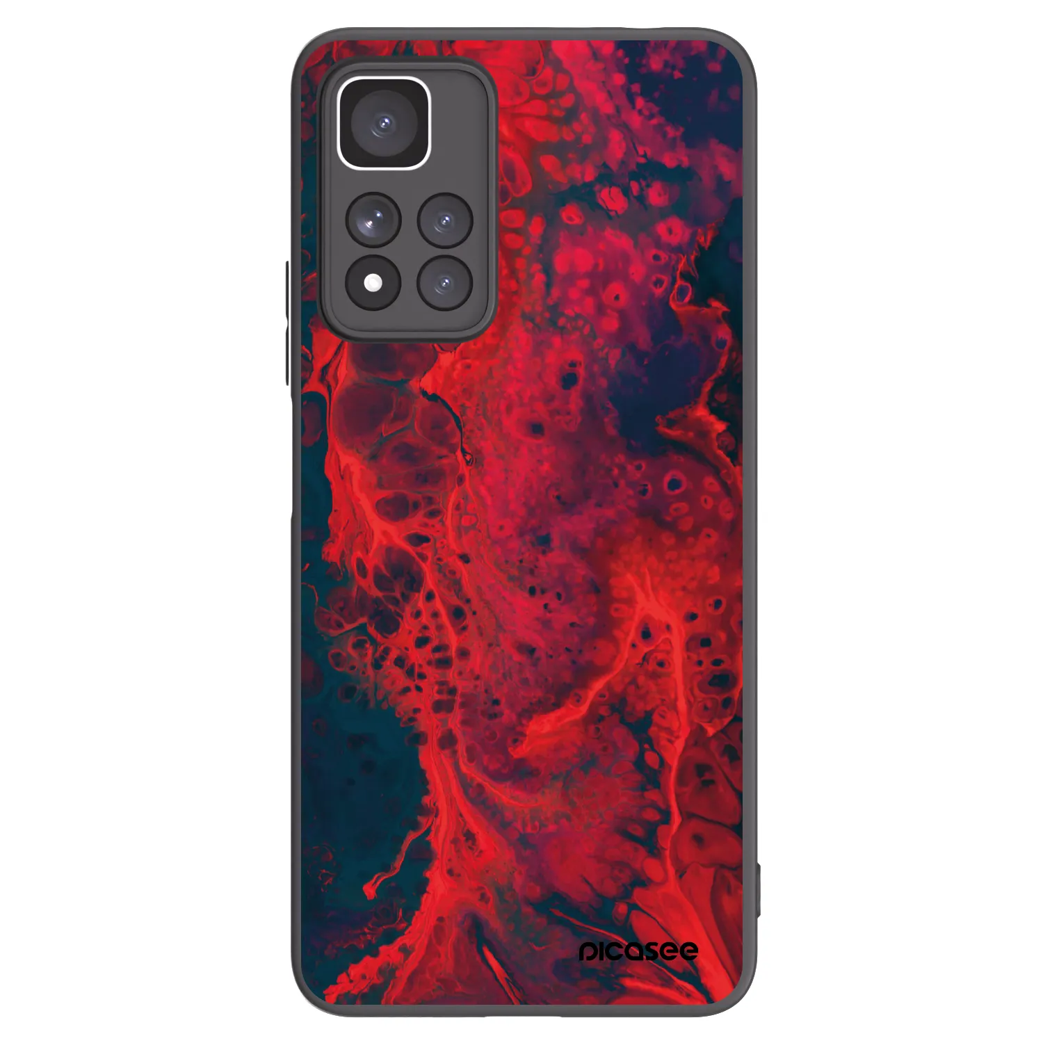 Picasee silikonowe czarne etui na Xiaomi Redmi Note 11 Pro+ 5G - Organic red