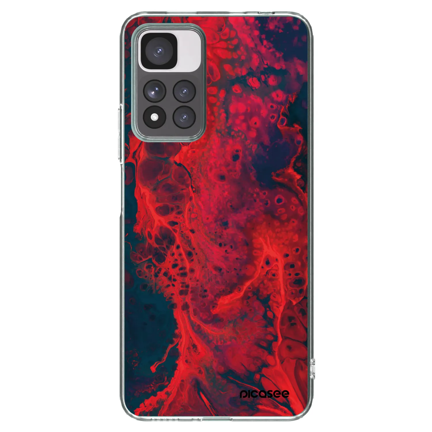 Picasee silikonowe przeźroczyste etui na Xiaomi Redmi Note 11 Pro+ 5G - Organic red
