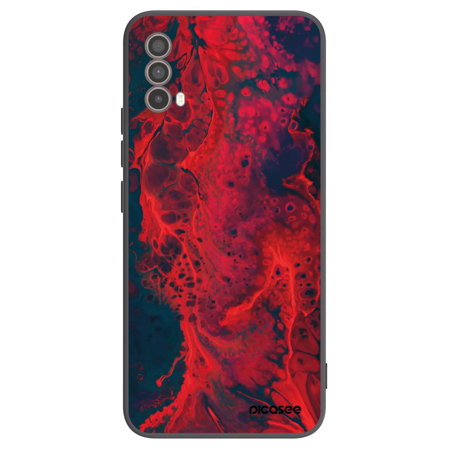 Picasee silikonowe czarne etui na Motorola Moto E40 - Organic red