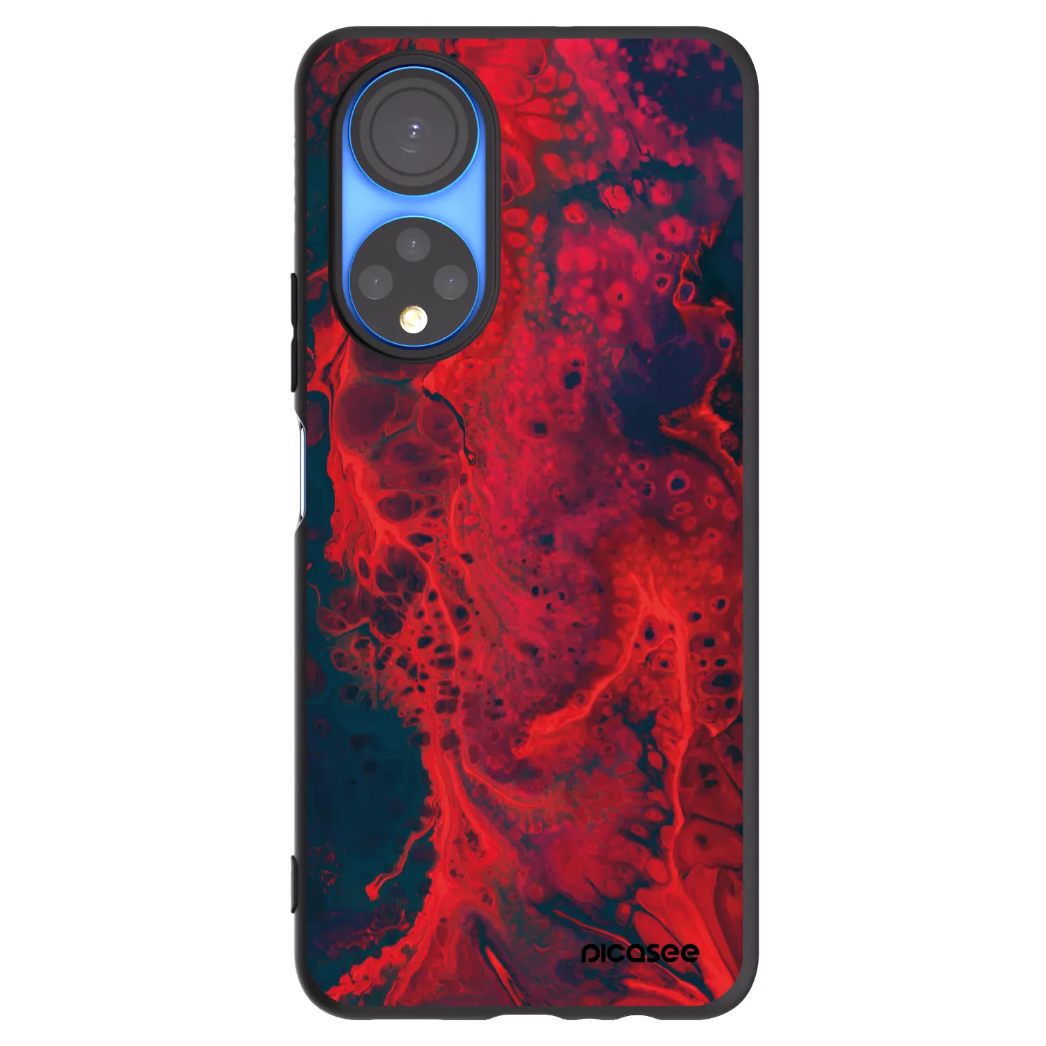 Picasee silikonowe czarne etui na Honor X7 - Organic red