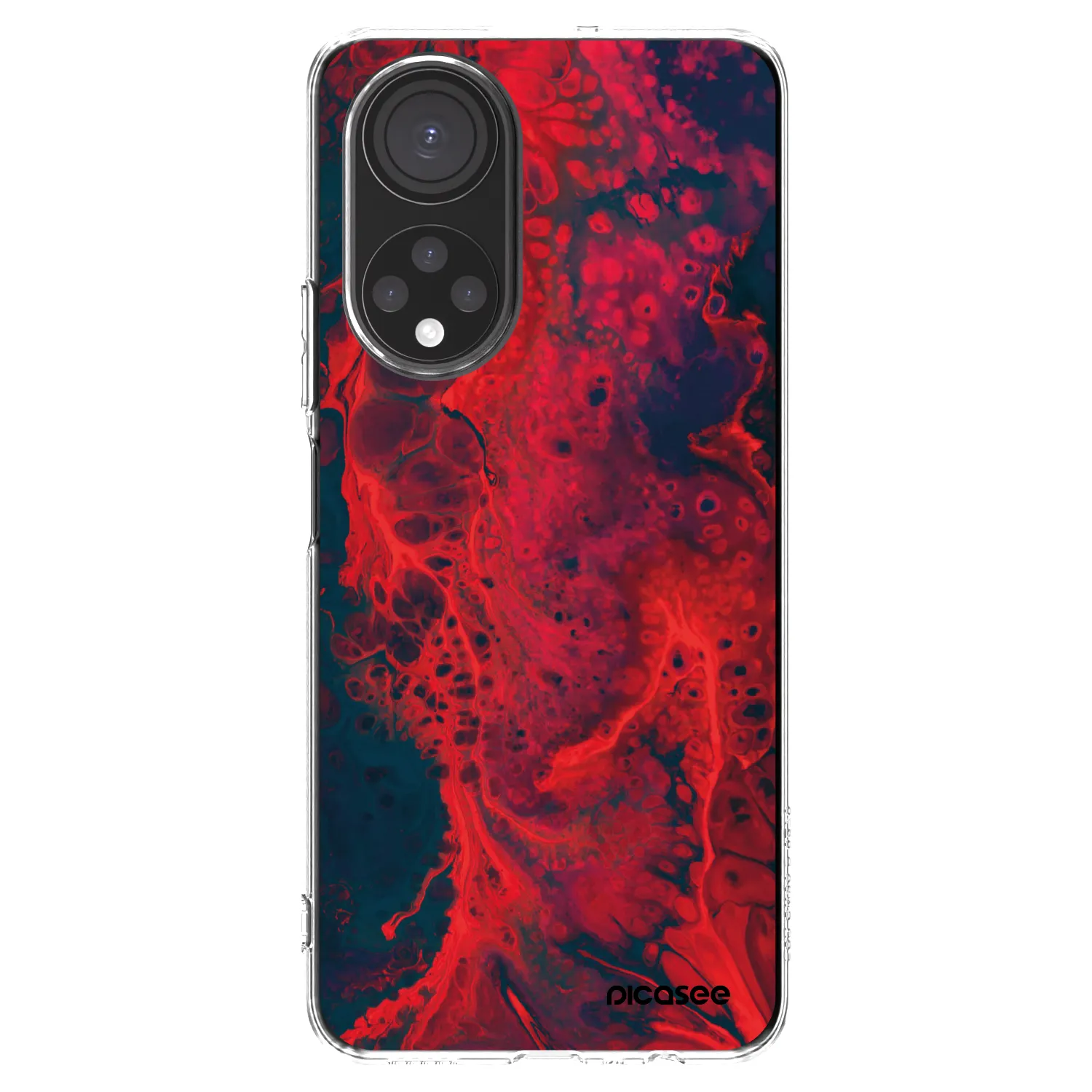 Picasee silikonowe przeźroczyste etui na Honor X7 - Organic red