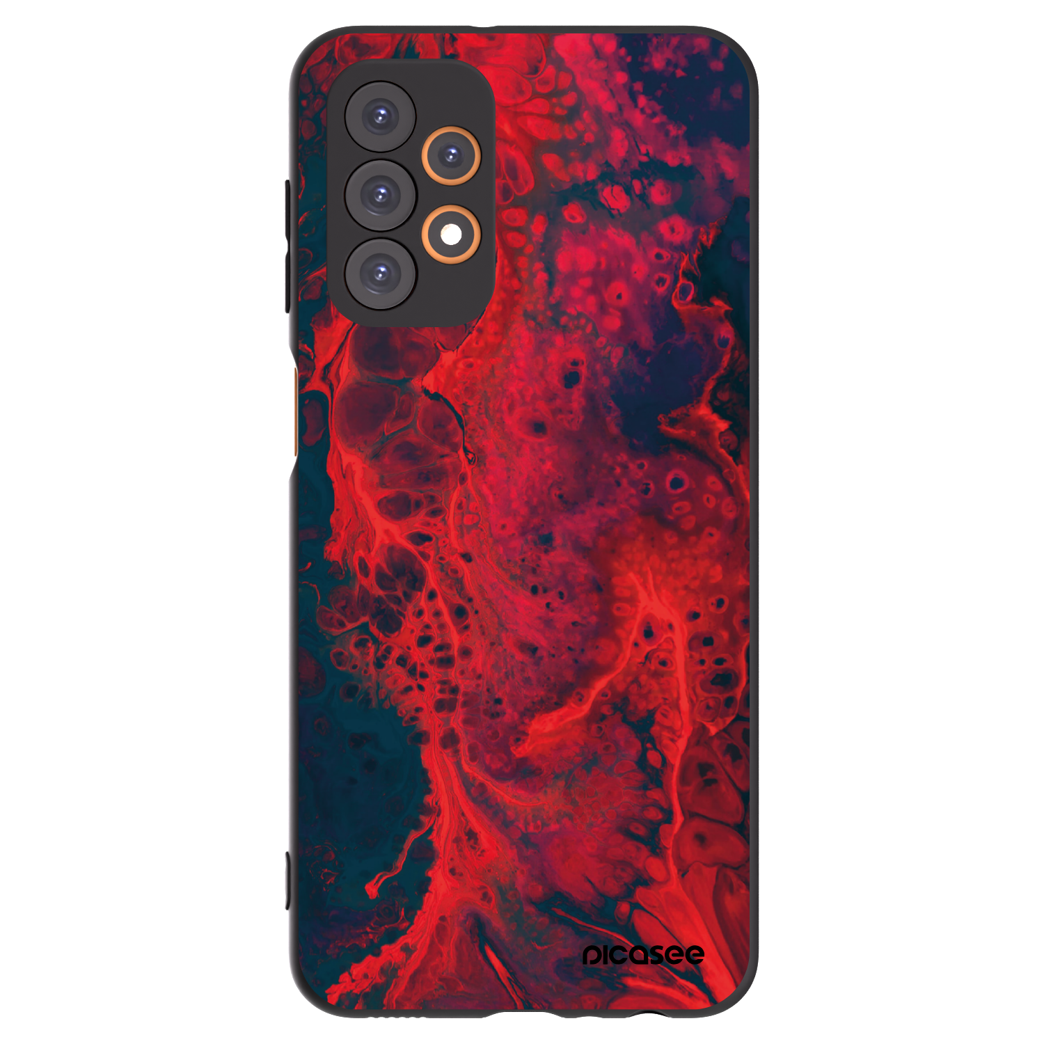 Picasee silikonowe czarne etui na Samsung Galaxy A23 A235F 4G - Organic red
