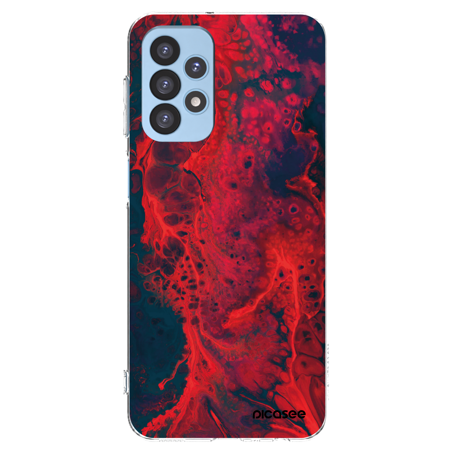 Picasee silikonowe przeźroczyste etui na Samsung Galaxy A23 A235F 4G - Organic red