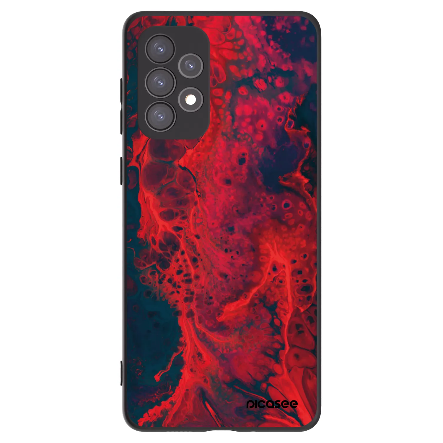 Picasee silikonowe czarne etui na Samsung Galaxy A73 5G - Organic red