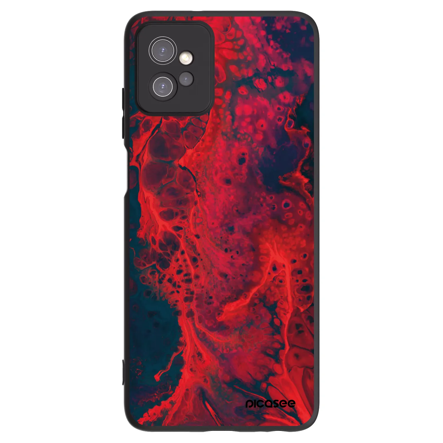 Picasee silikonowe czarne etui na Motorola Moto G32 - Organic red