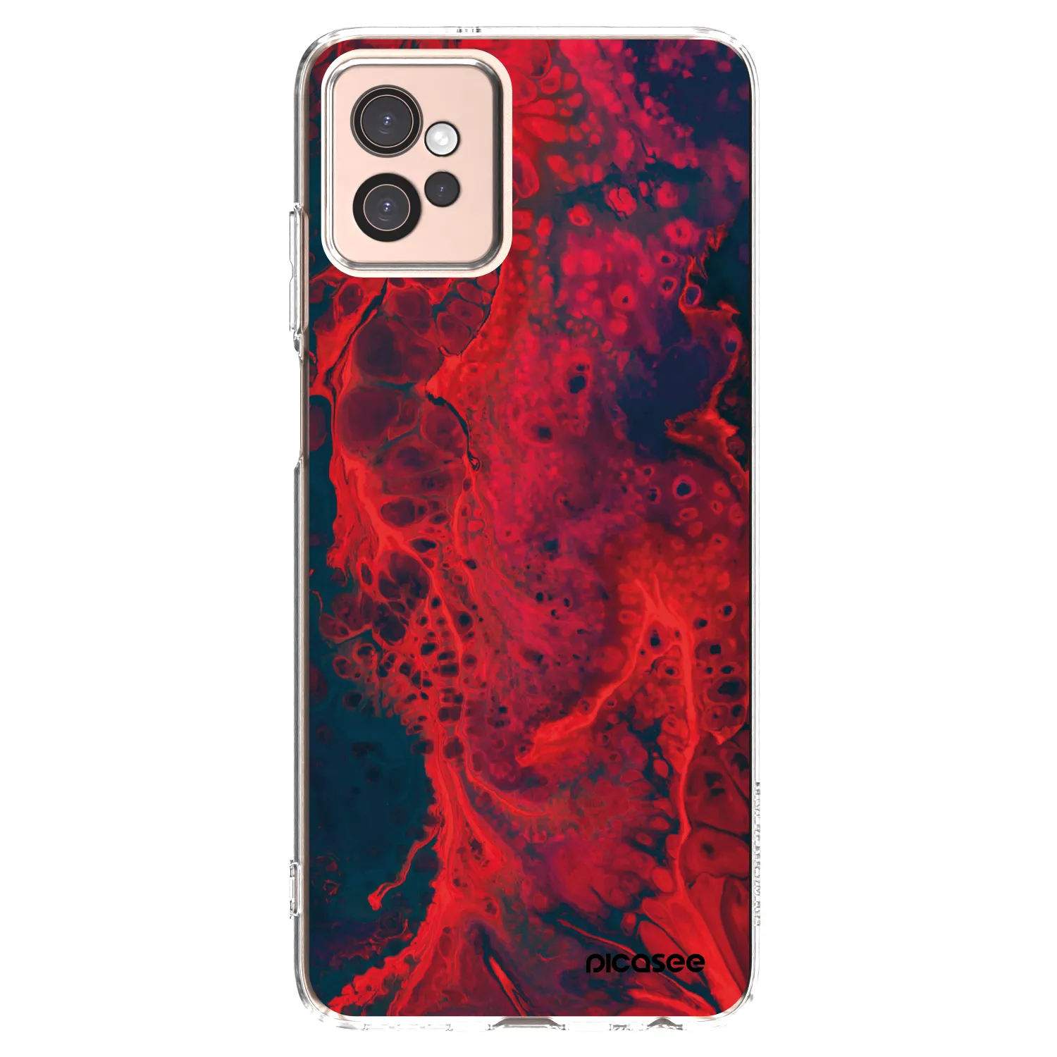 Picasee silikonowe przeźroczyste etui na Motorola Moto G32 - Organic red