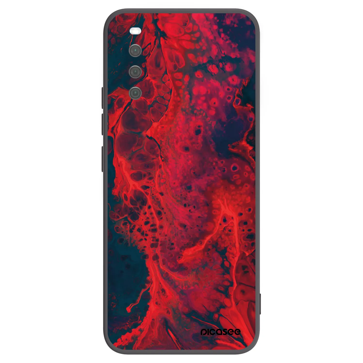 Picasee silikonowe czarne etui na Sony Xperia 10 III - Organic red