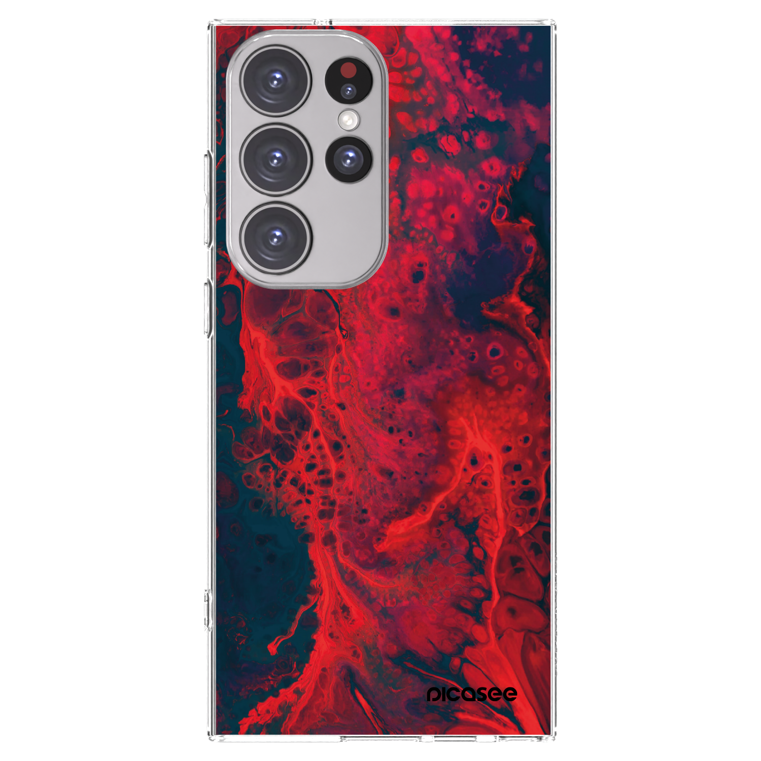 Picasee silikonowe przeźroczyste etui na Samsung Galaxy S23 Ultra 5G - Organic red