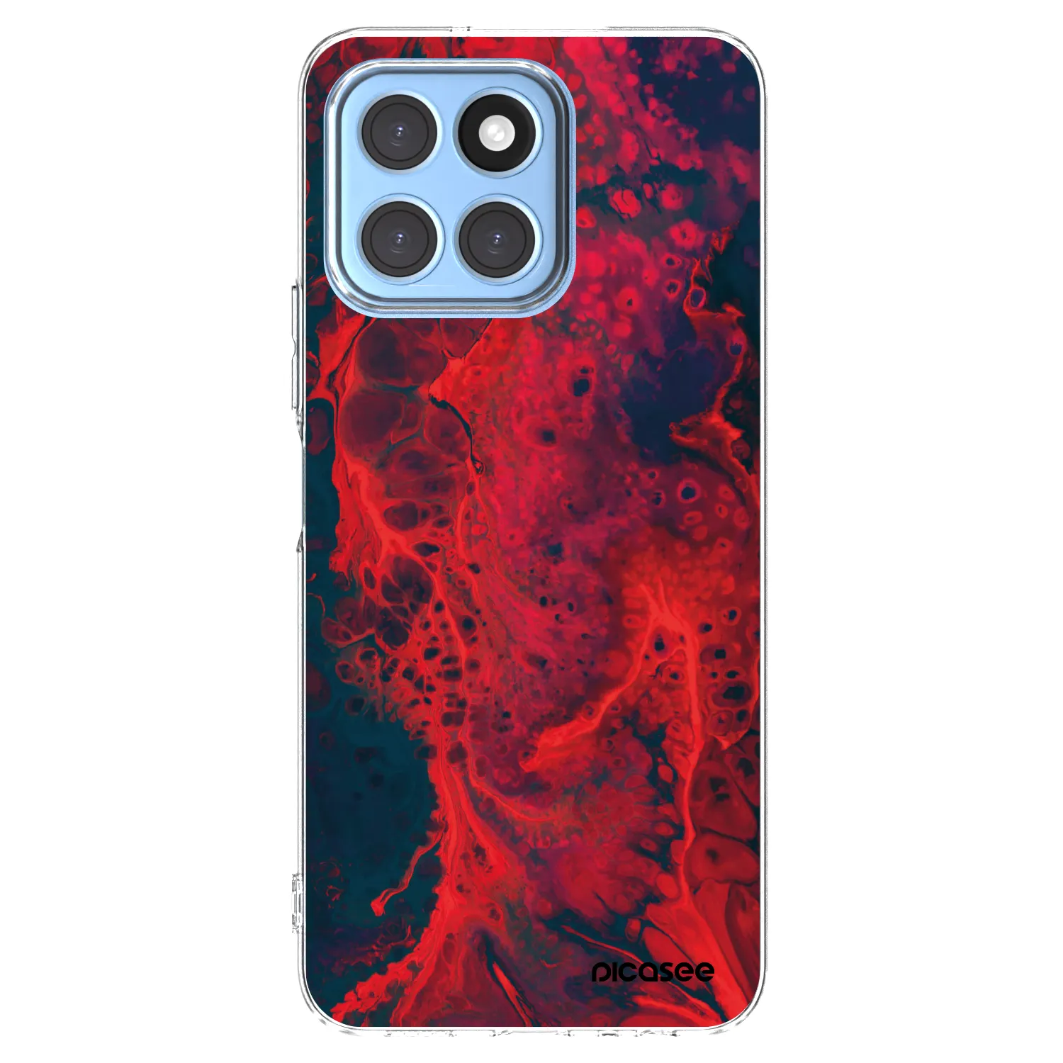 Picasee silikonowe przeźroczyste etui na Honor X8 5G - Organic red