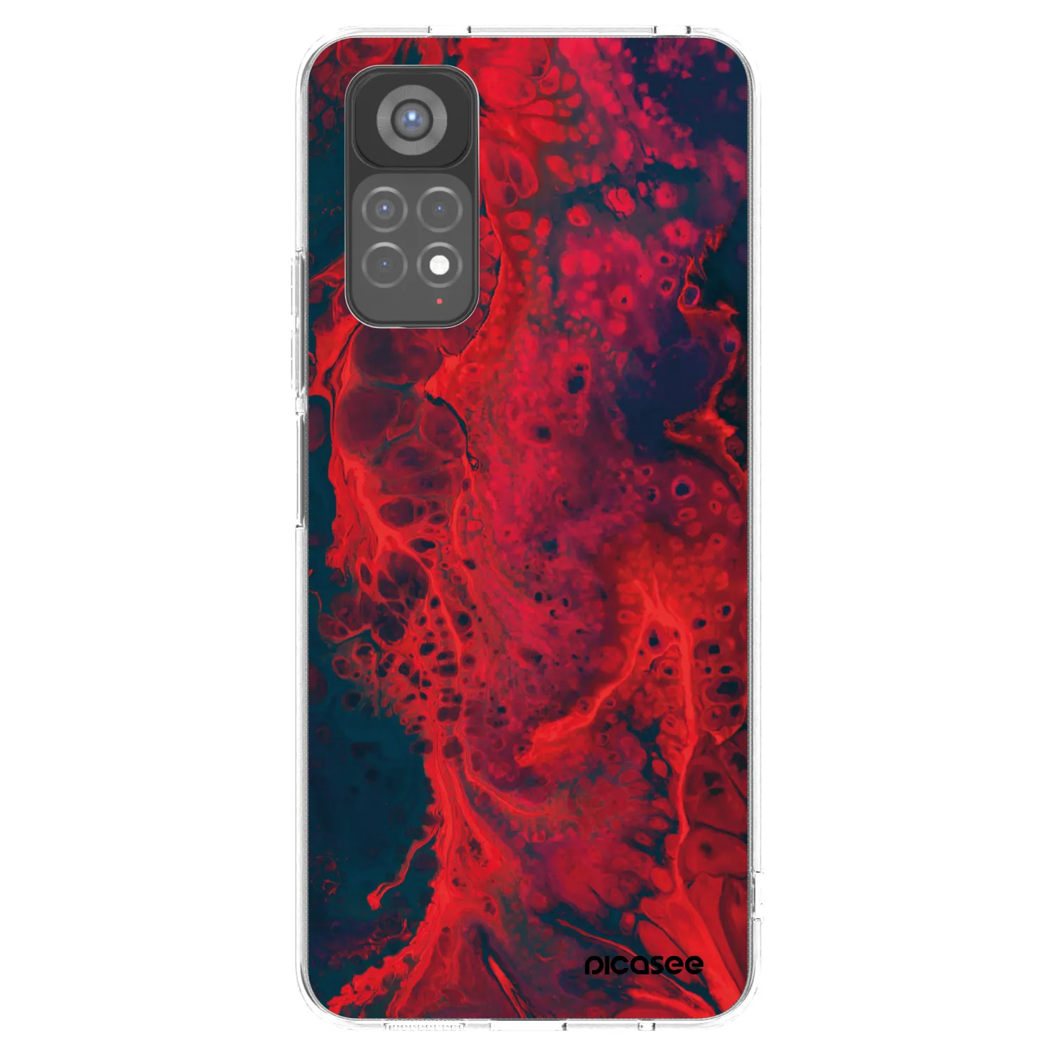 Picasee silikonowe przeźroczyste etui na Xiaomi Redmi Note 11S 5G - Organic red
