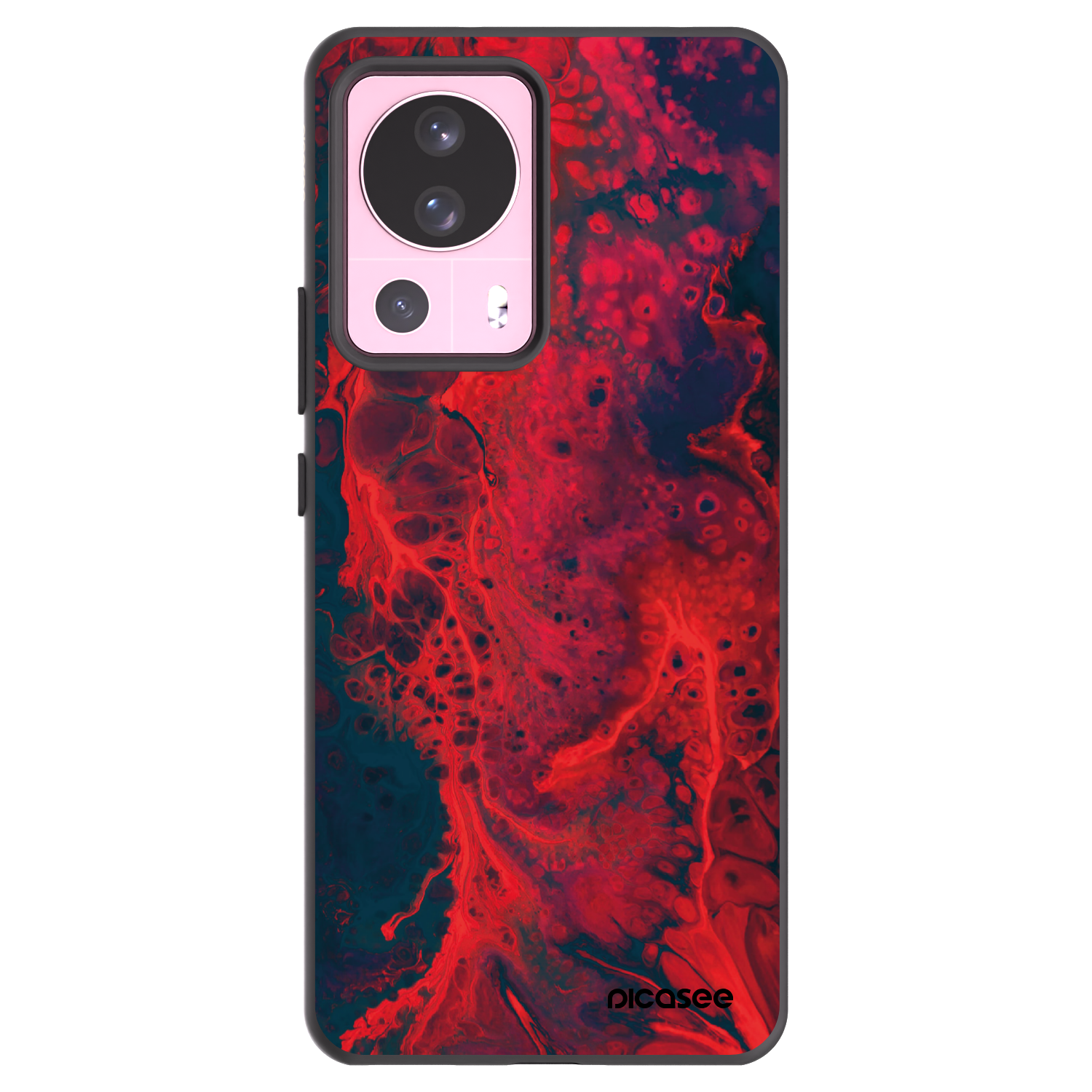 Picasee silikonowe czarne etui na Xiaomi 13 Lite - Organic red