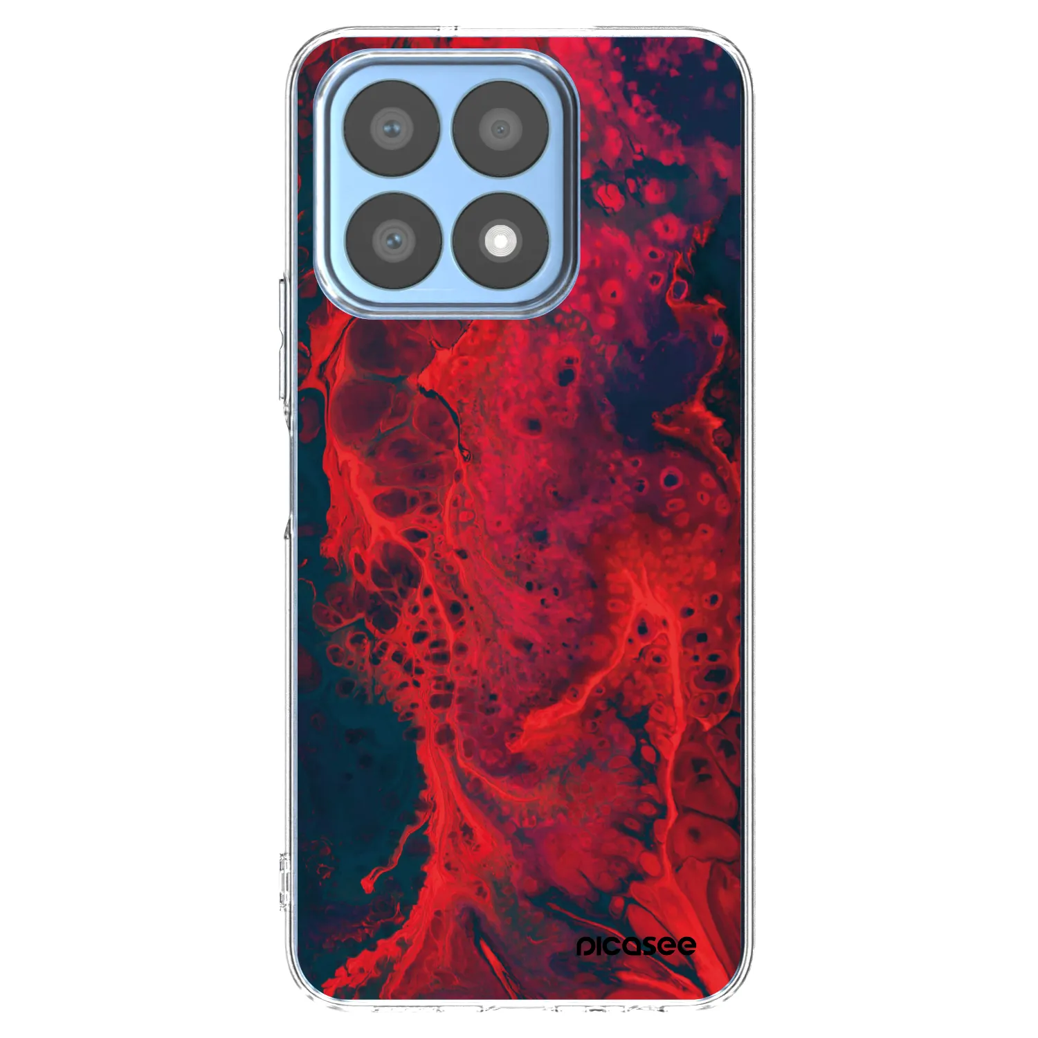 Picasee silikonowe przeźroczyste etui na Honor X8a - Organic red