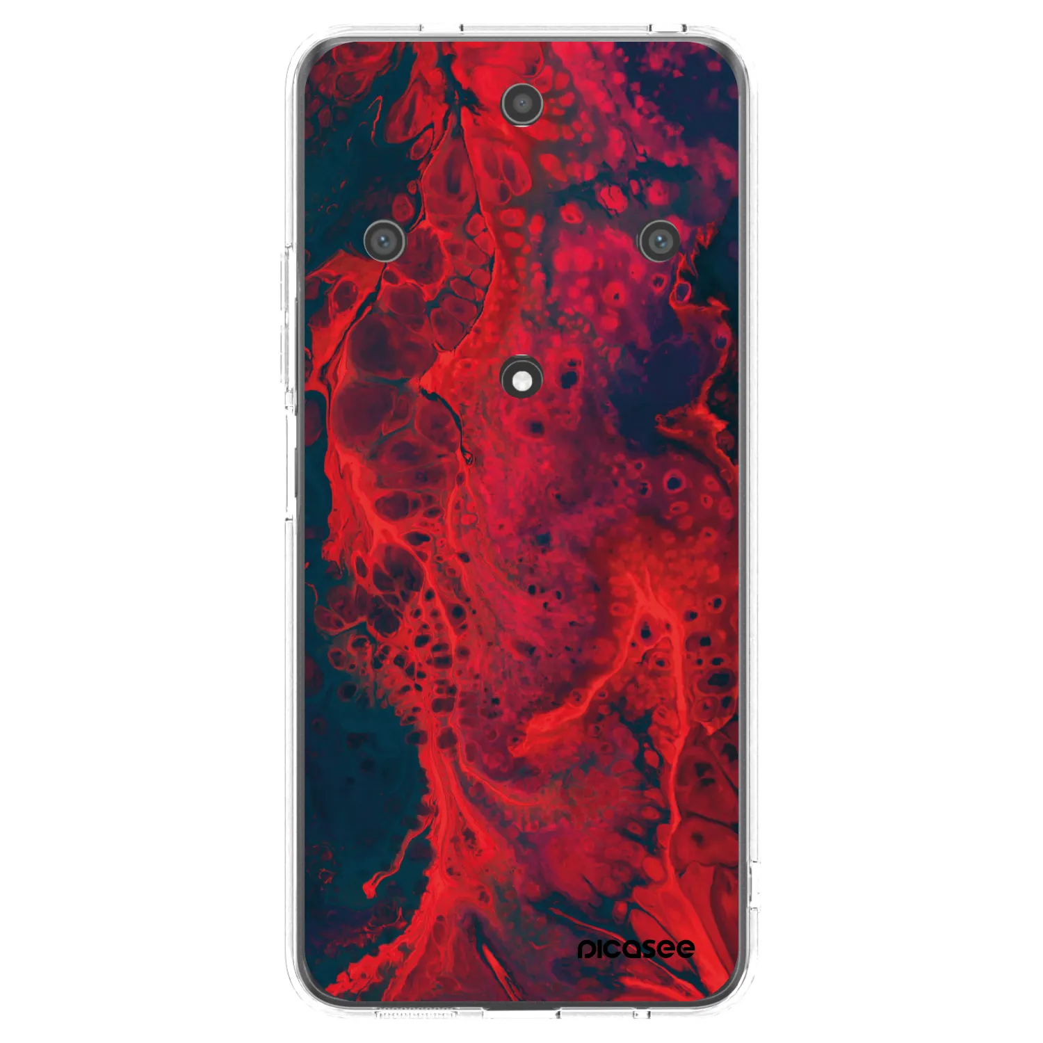 Picasee silikonowe przeźroczyste etui na Honor Magic5 Lite 5G - Organic red