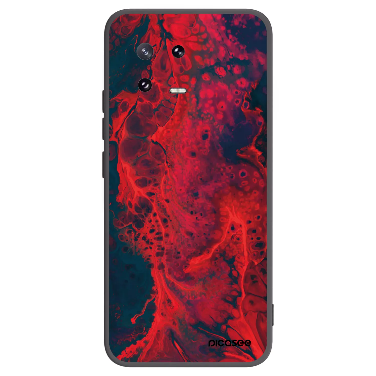 Picasee silikonowe czarne etui na Xiaomi 13 Pro - Organic red