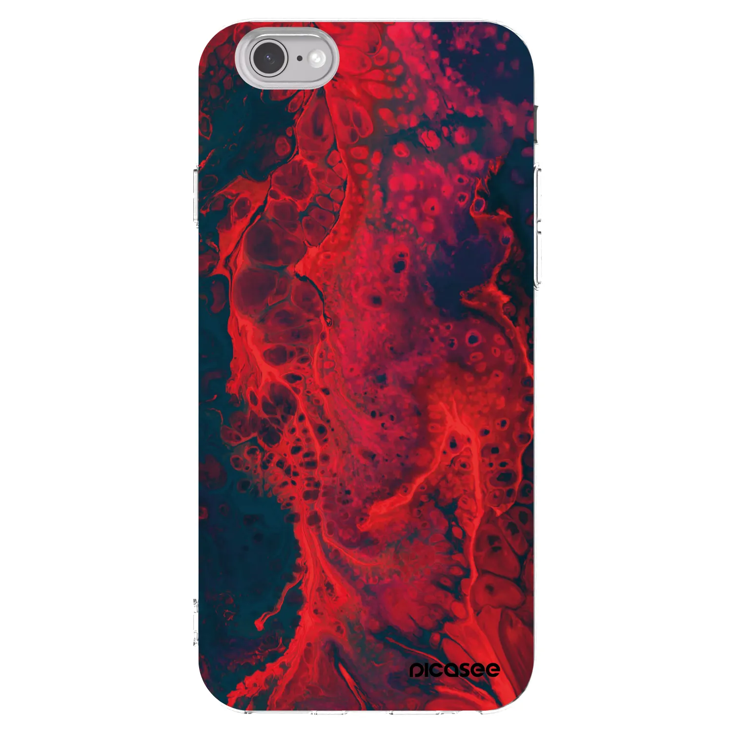 Picasee silikonowe przeźroczyste etui na Apple iPhone 6/6S - Organic red