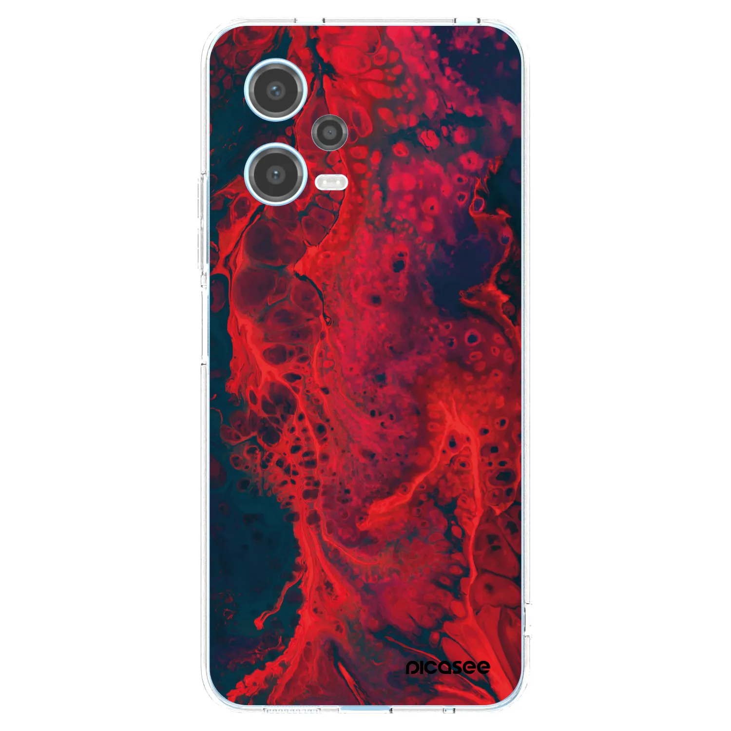 Picasee silikonowe przeźroczyste etui na Xiaomi Redmi Note 12 5G - Organic red
