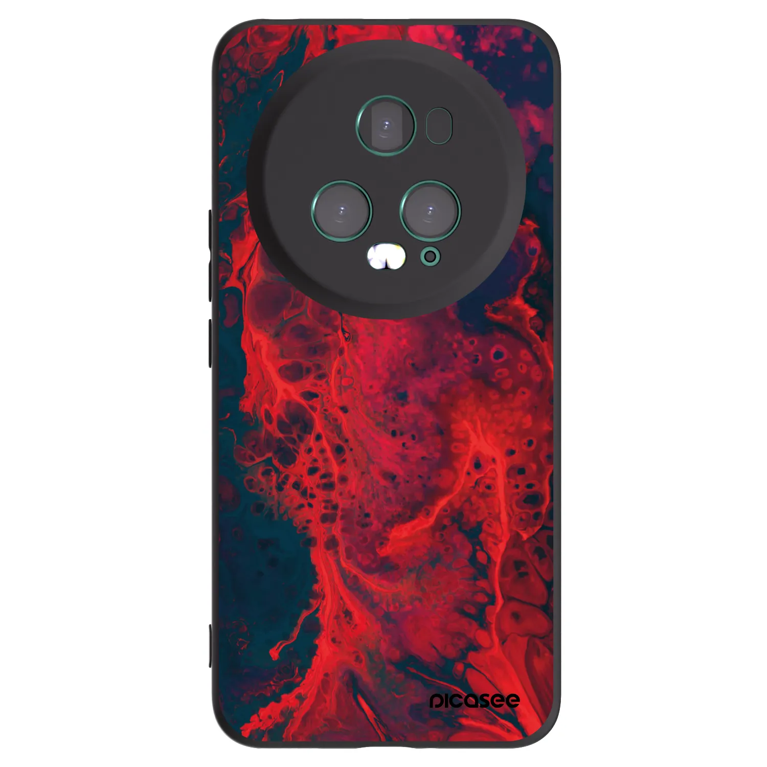 Picasee silikonowe czarne etui na Honor Magic5 Pro - Organic red