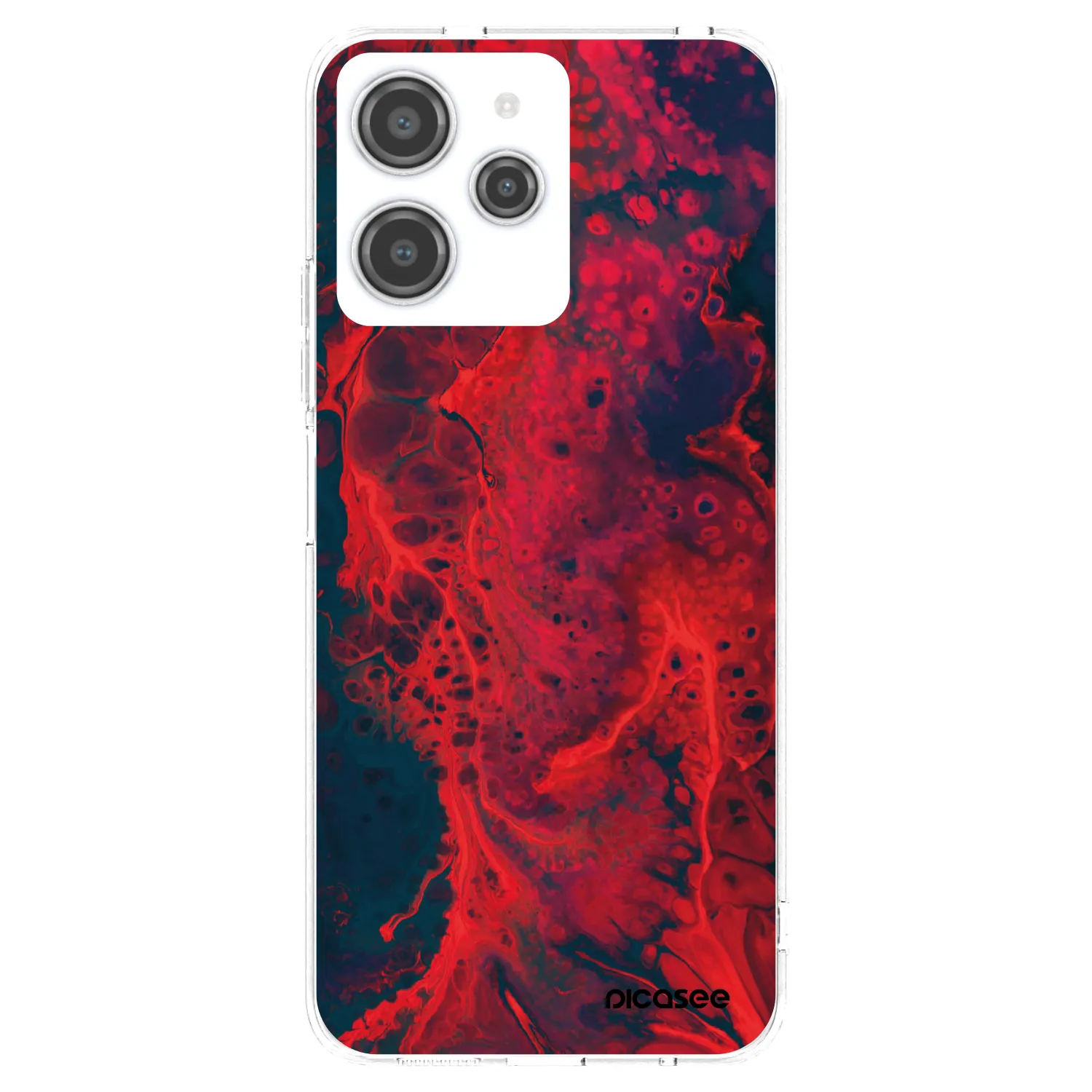 Picasee silikonowe przeźroczyste etui na Xiaomi Redmi 12 4G - Organic red