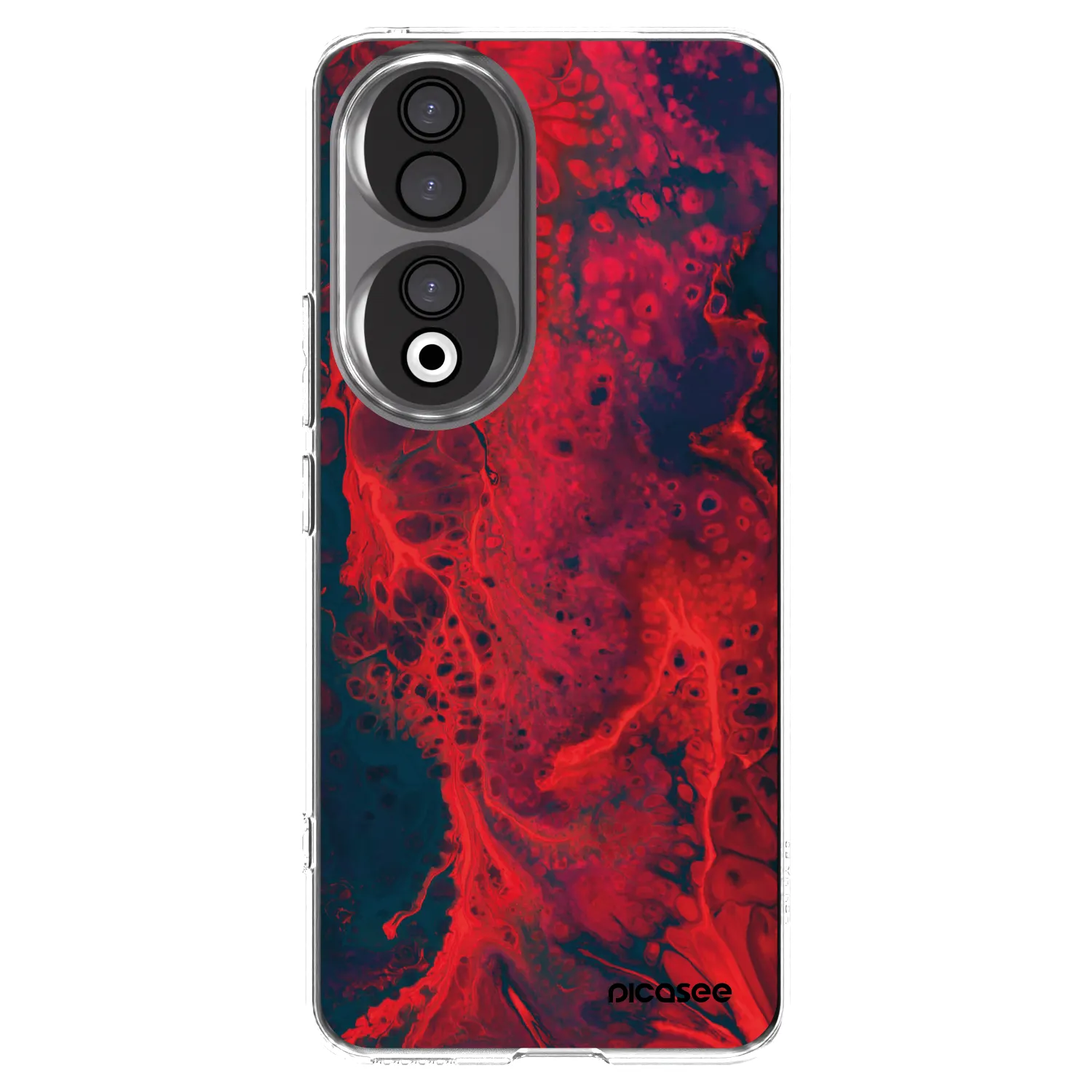 Picasee silikonowe przeźroczyste etui na Honor 90 5G - Organic red